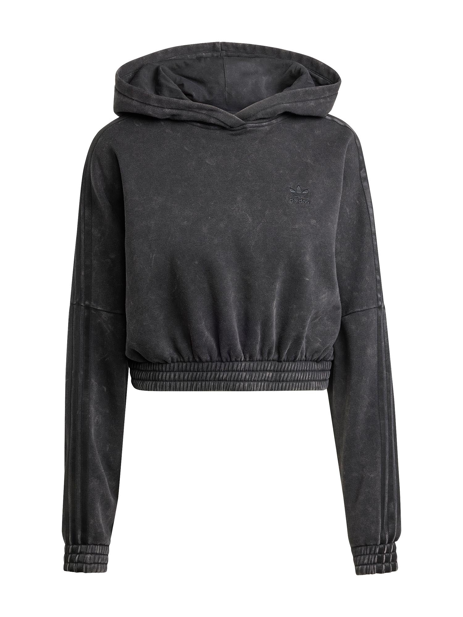 Adidas Felpa Washed-Out Crop Oversized Zip Nero