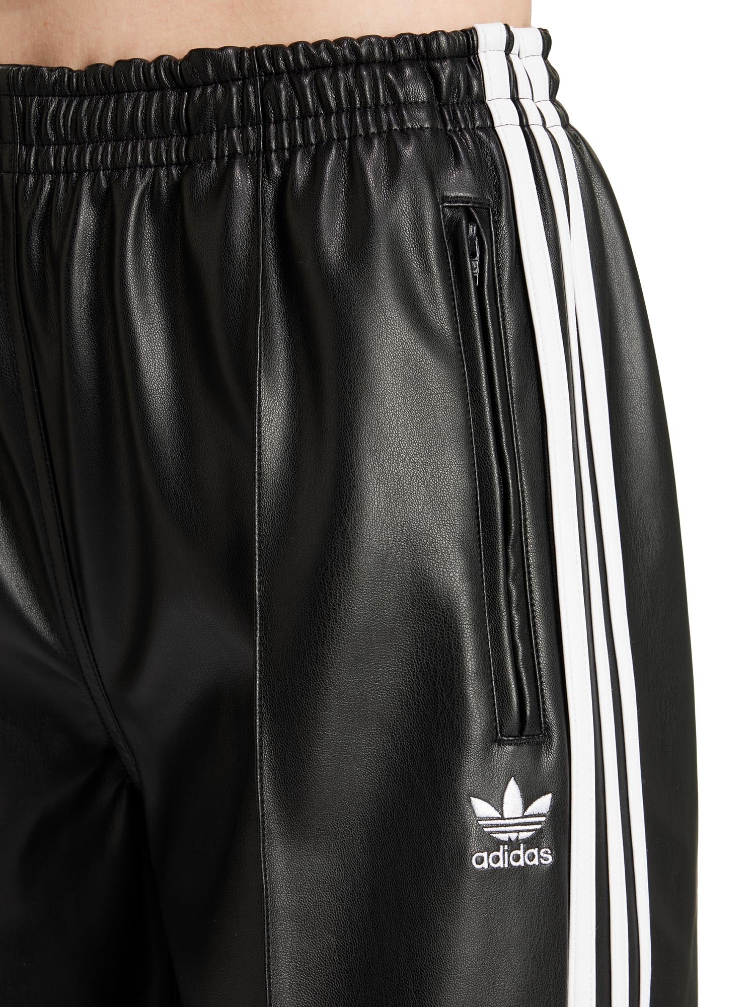 Adidas Pantaloni Firebird Pleather Nero