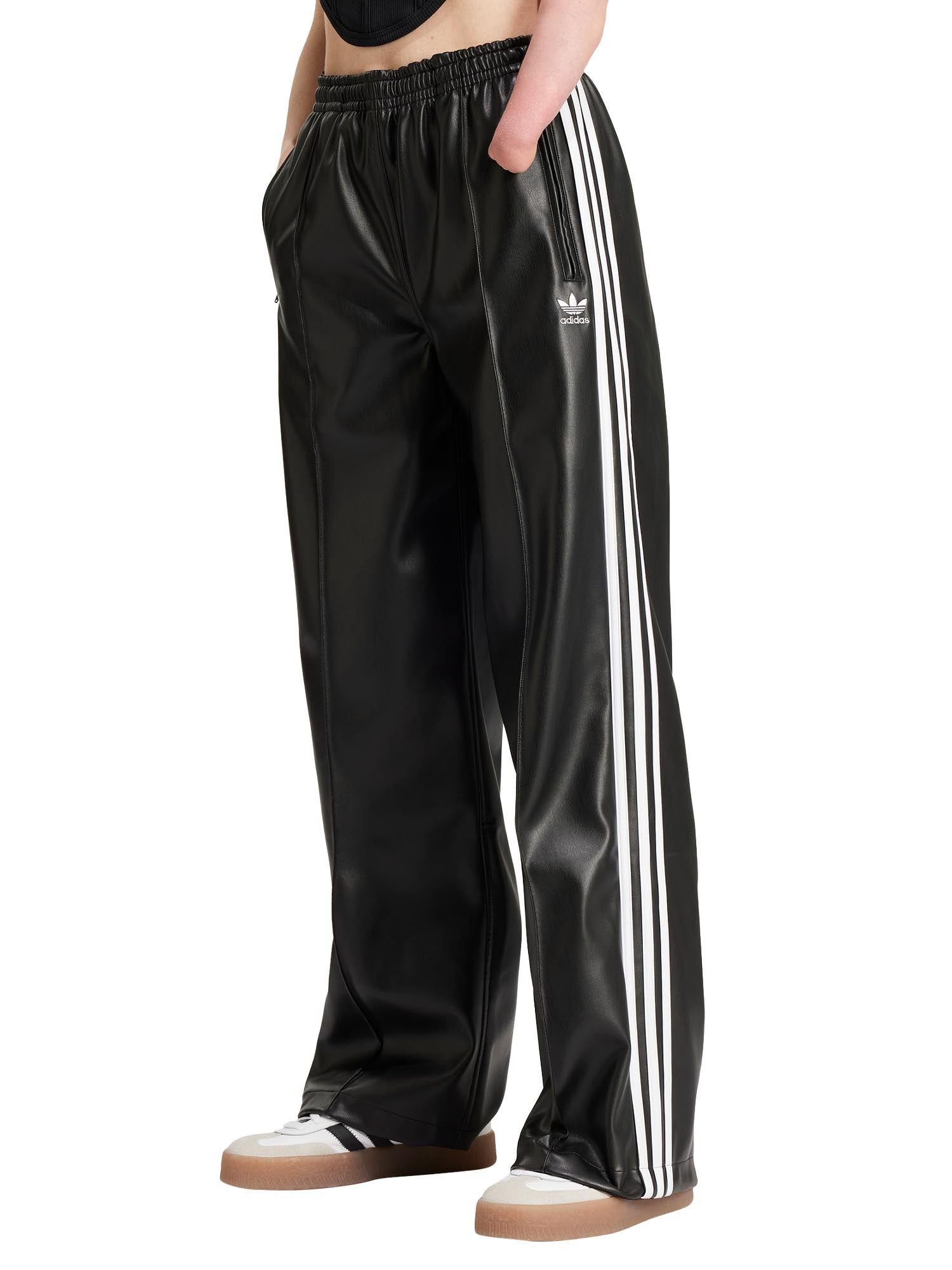 Adidas Pantaloni Firebird Pleather Nero