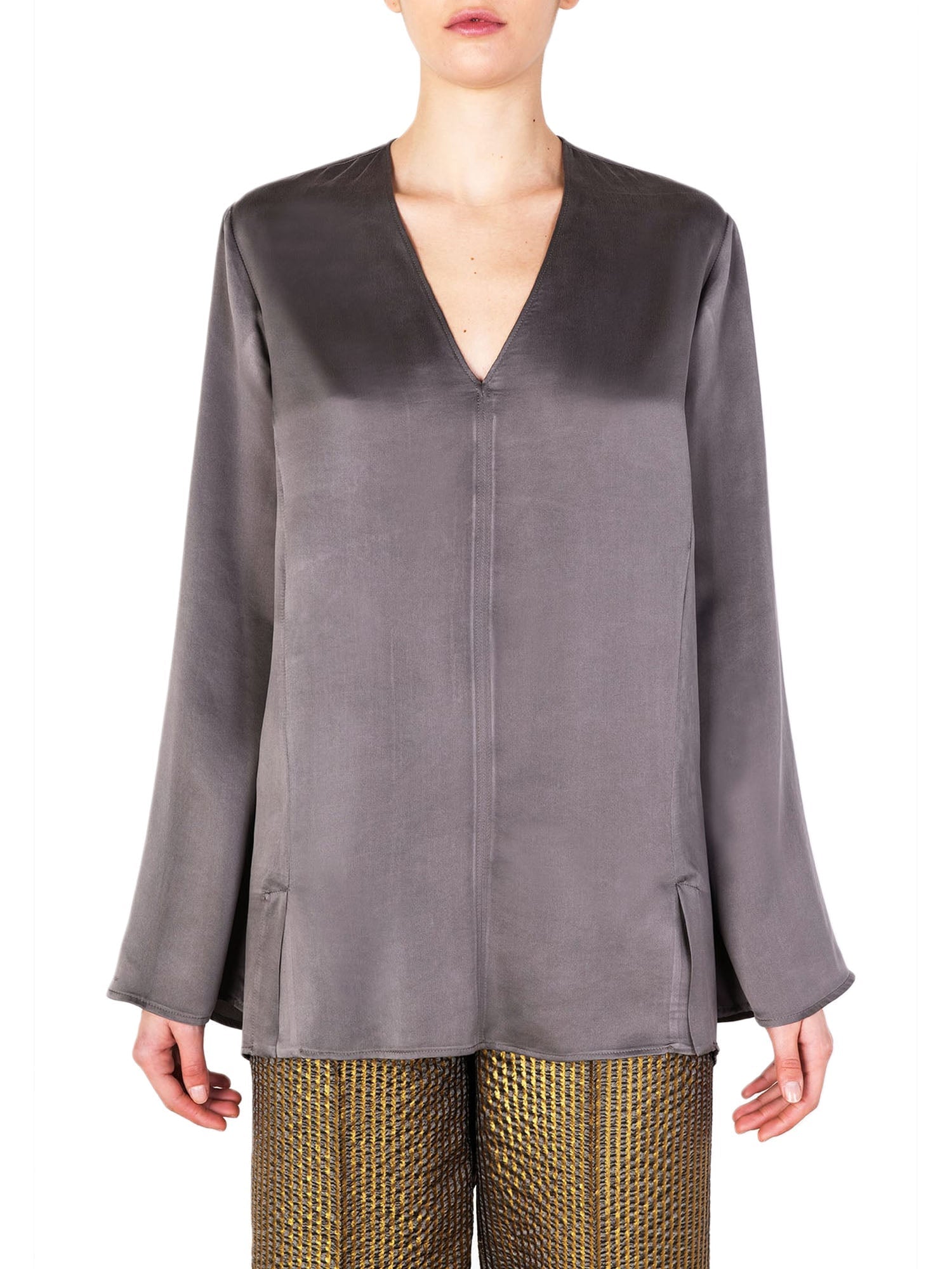 Alysi Blusa Satin Stone Washed Grigio