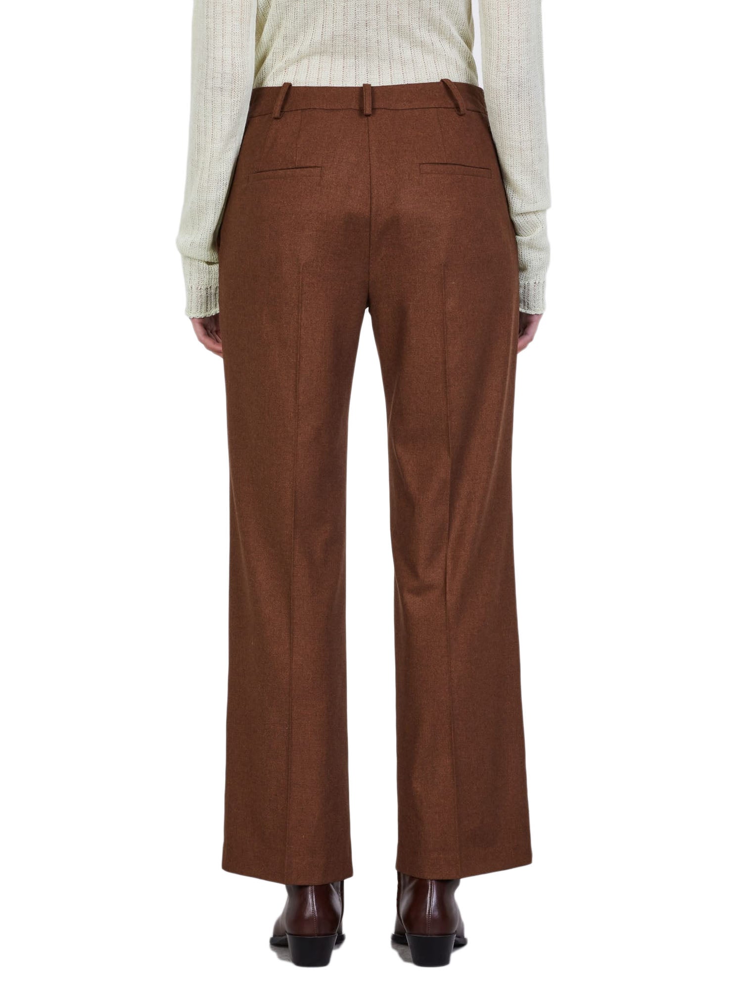 Alysi Pantalone Flanella Sigaretta Marrone