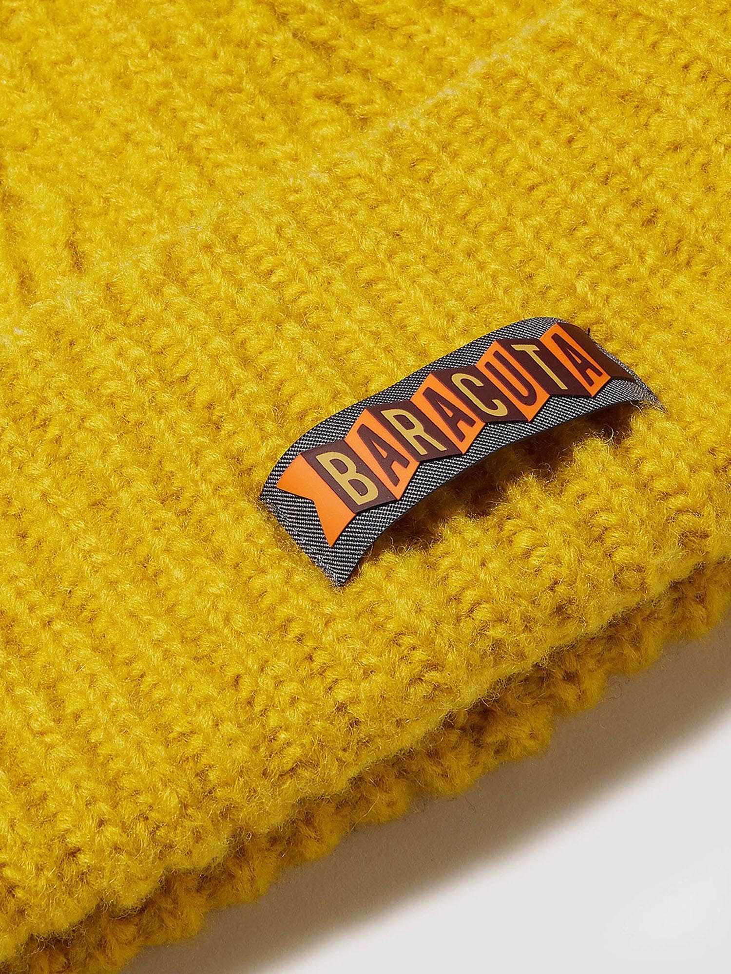 Baracuta Cappello a coste a maglia inglese Shetland Giallo