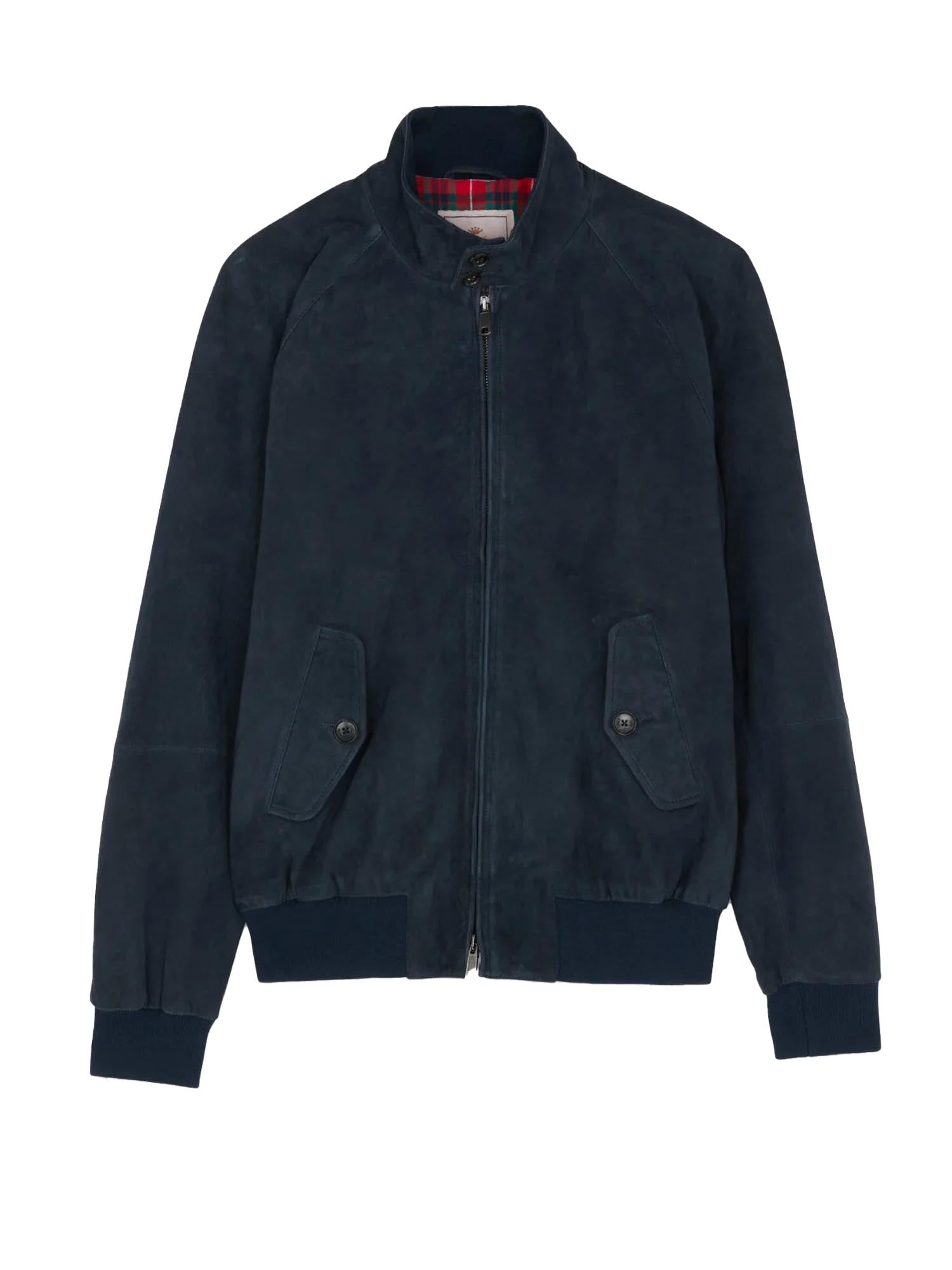 Baracuta G9 in Pelle Scamosciata Blu