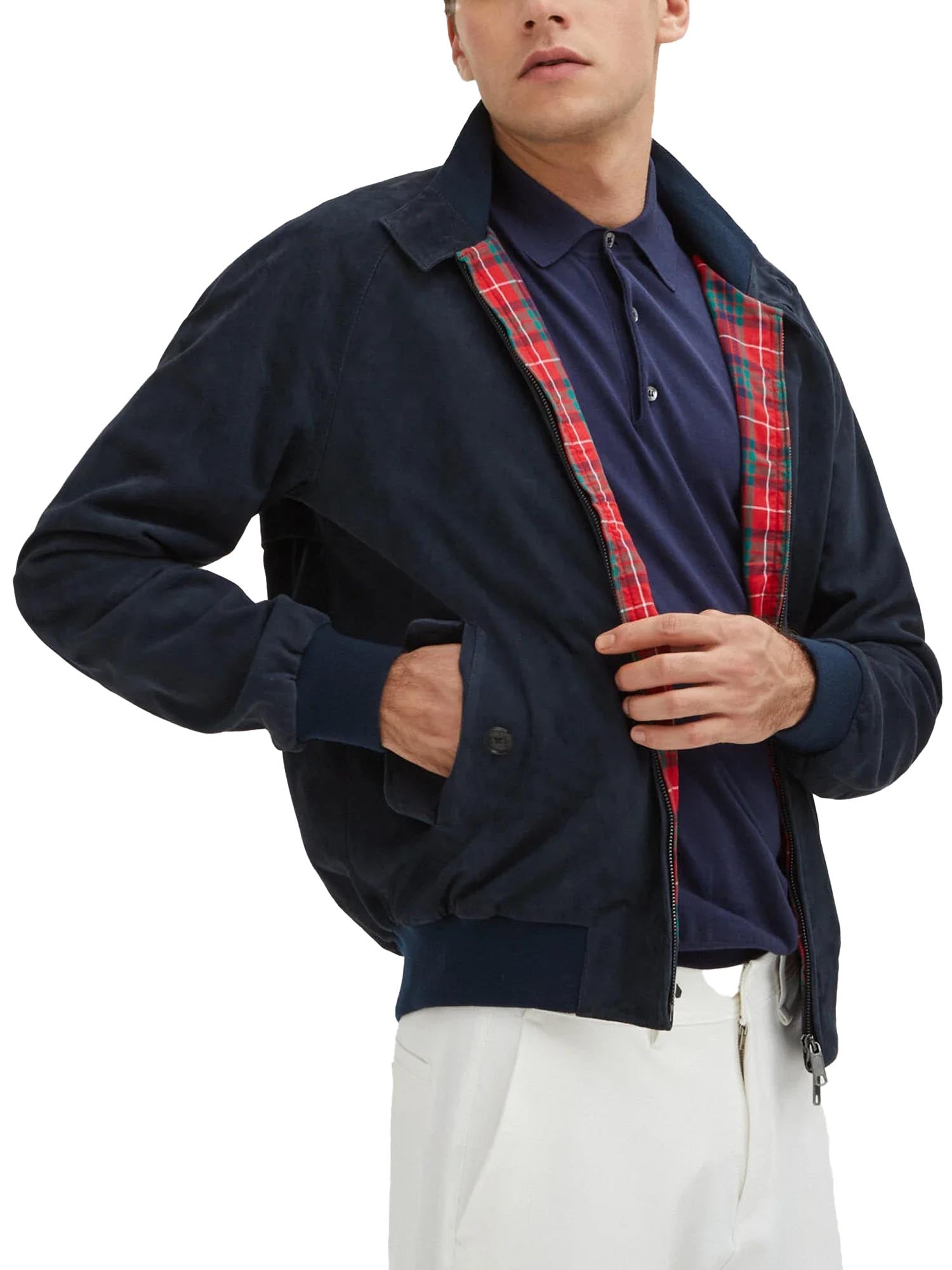 Baracuta G9 in Pelle Scamosciata Blu