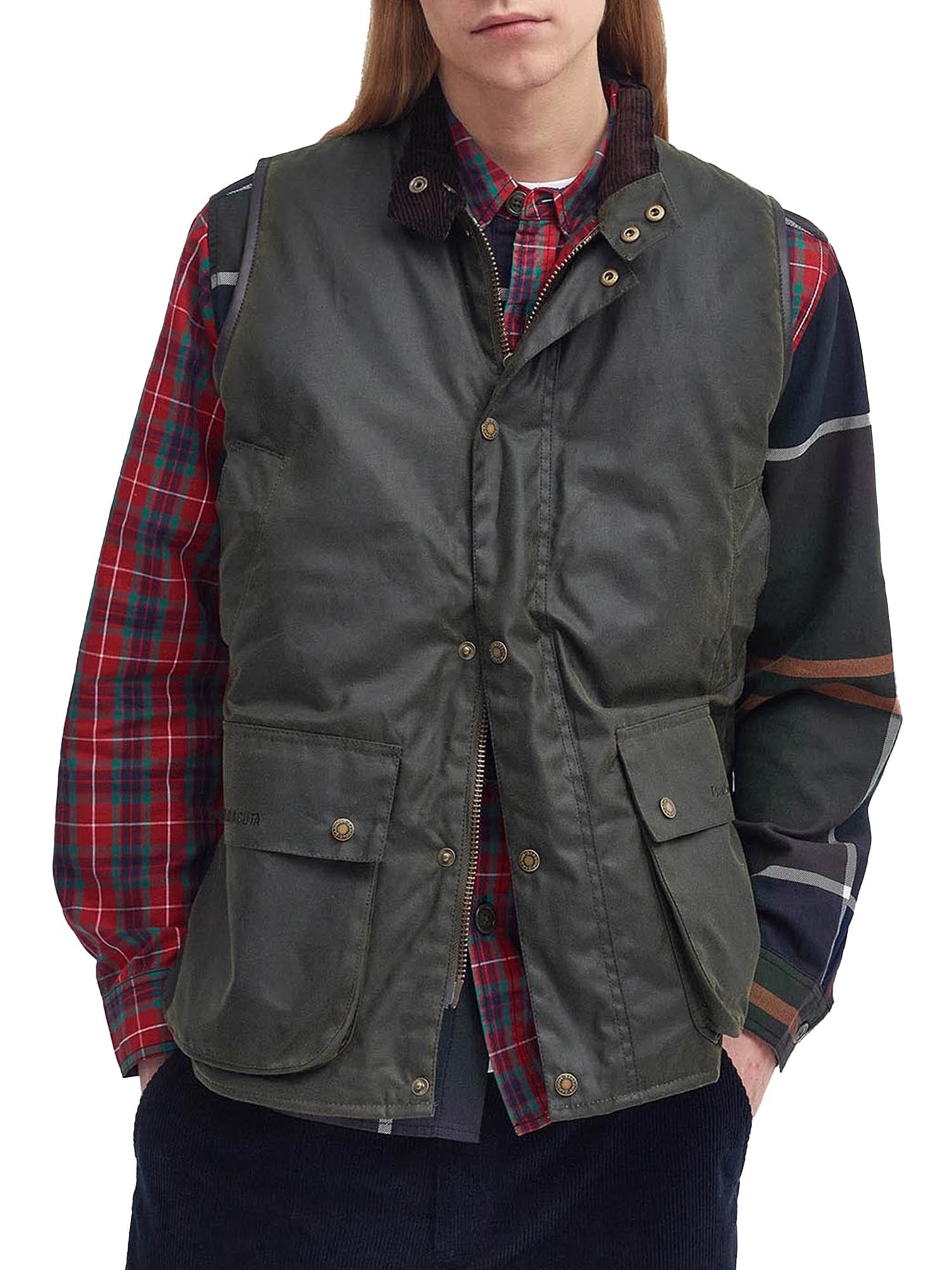 Baracuta Gilet cerato oversize Barbour x Baracuta Verde