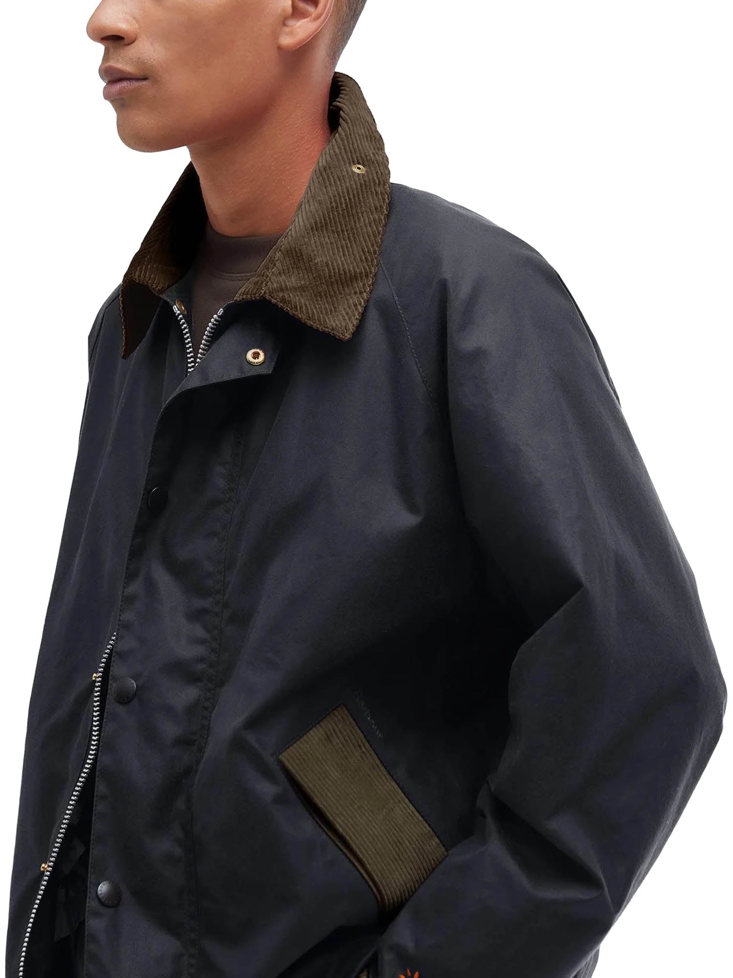 Barbour Barbour x Flower Mountain Oversized Transport Waxed Jacket Blu