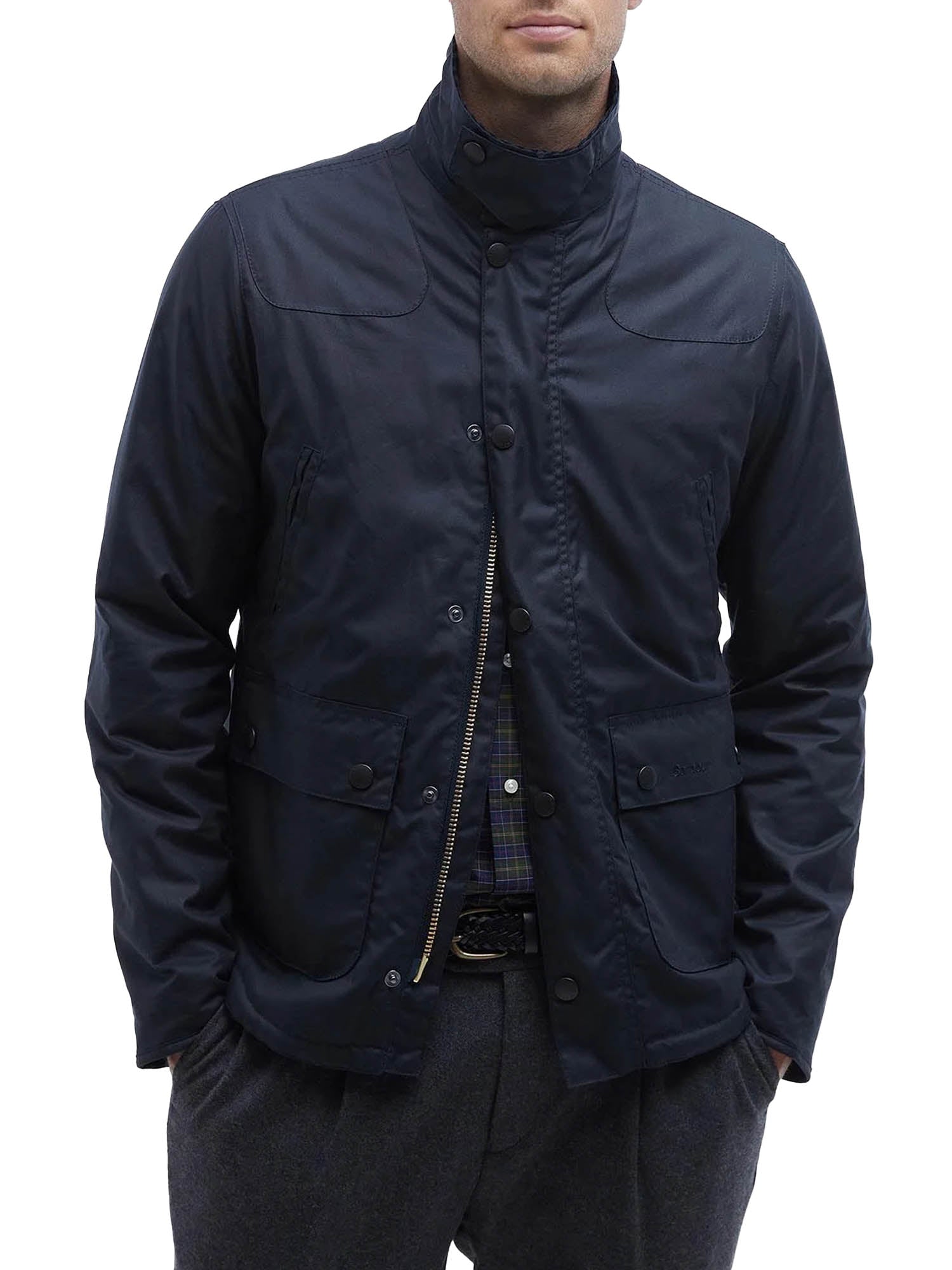 Barbour Giacca in cotone cerato Reelin Blu