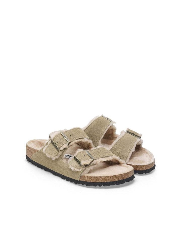 Birkenstock Arizona Pelliccia di Agnello Beige