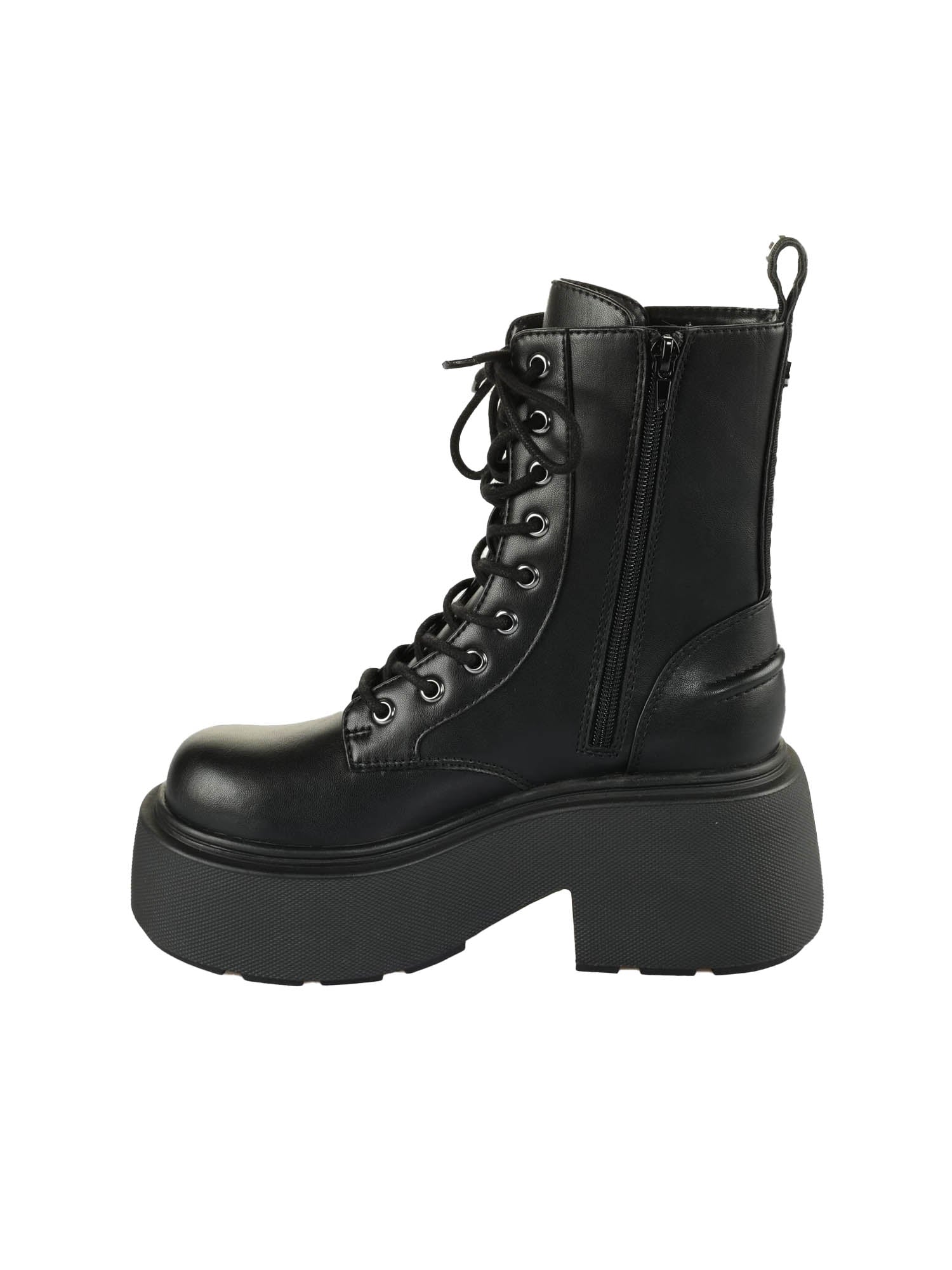 Buffalo Stivali Vicious Lace Up Mid Nero