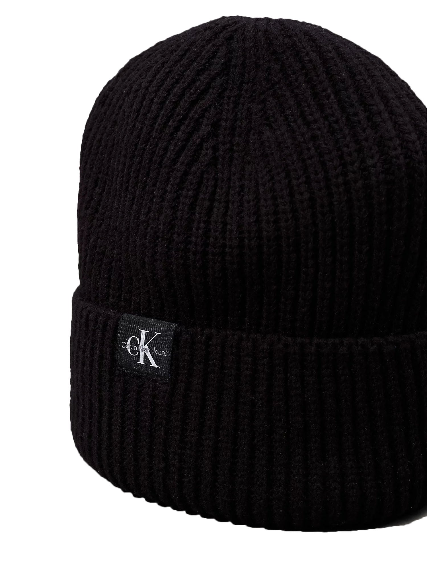 Calvin Klein Monogram Rib Beanie bambino Nero