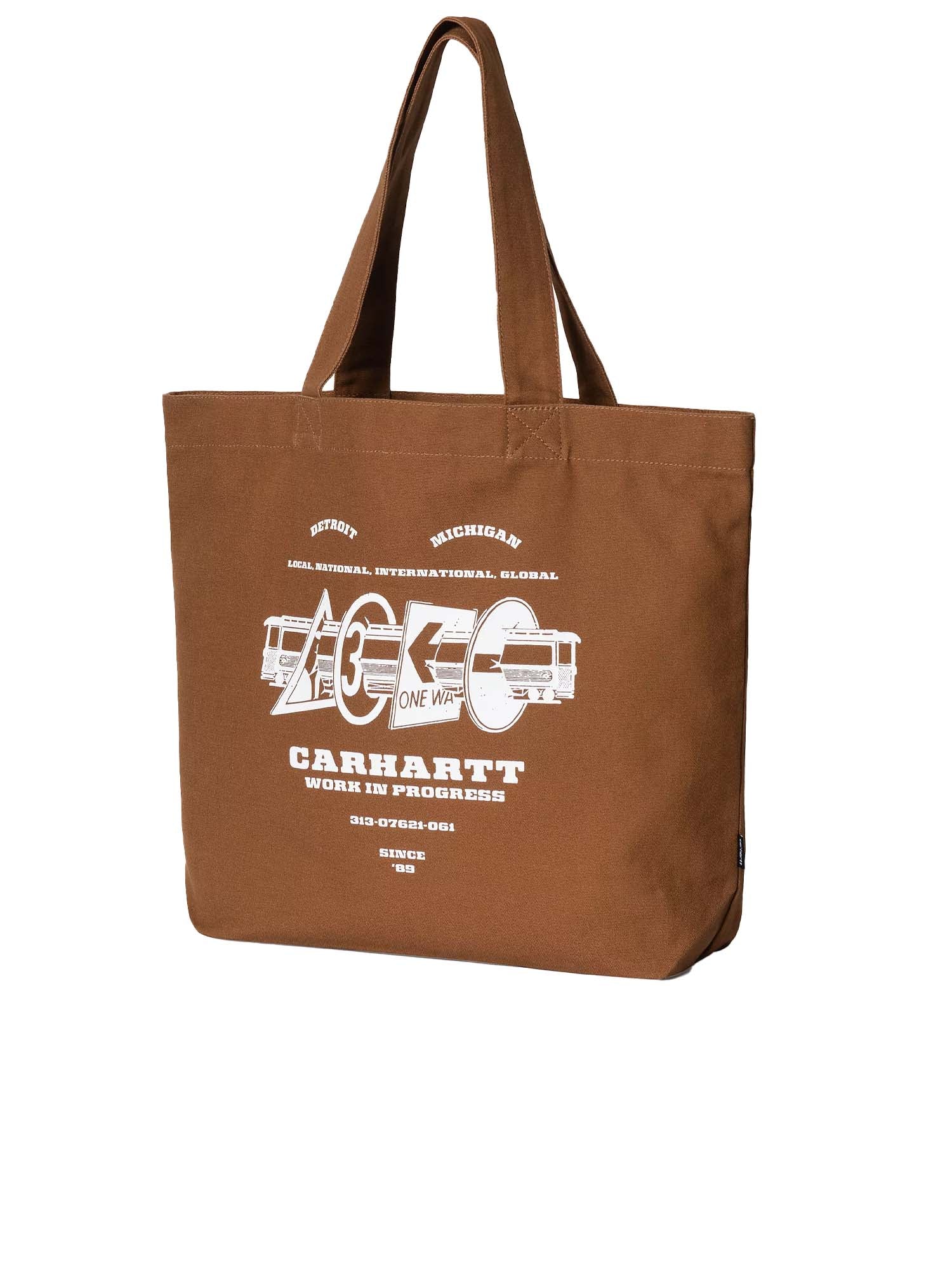 Carhartt Wip Canvas Graphic Tote Large Marrone