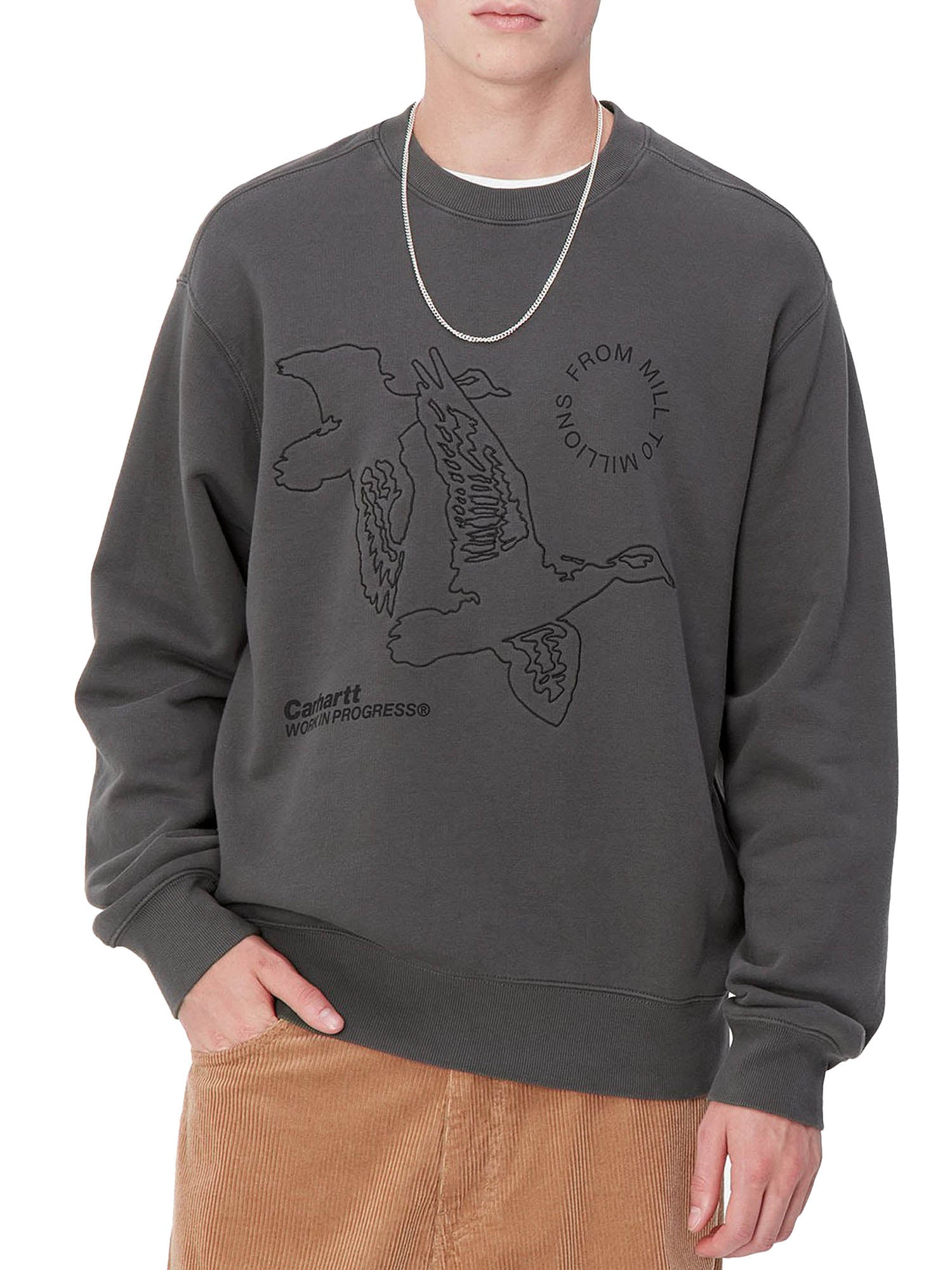 Carhartt Wip Flying Ducks Sweat Grigio