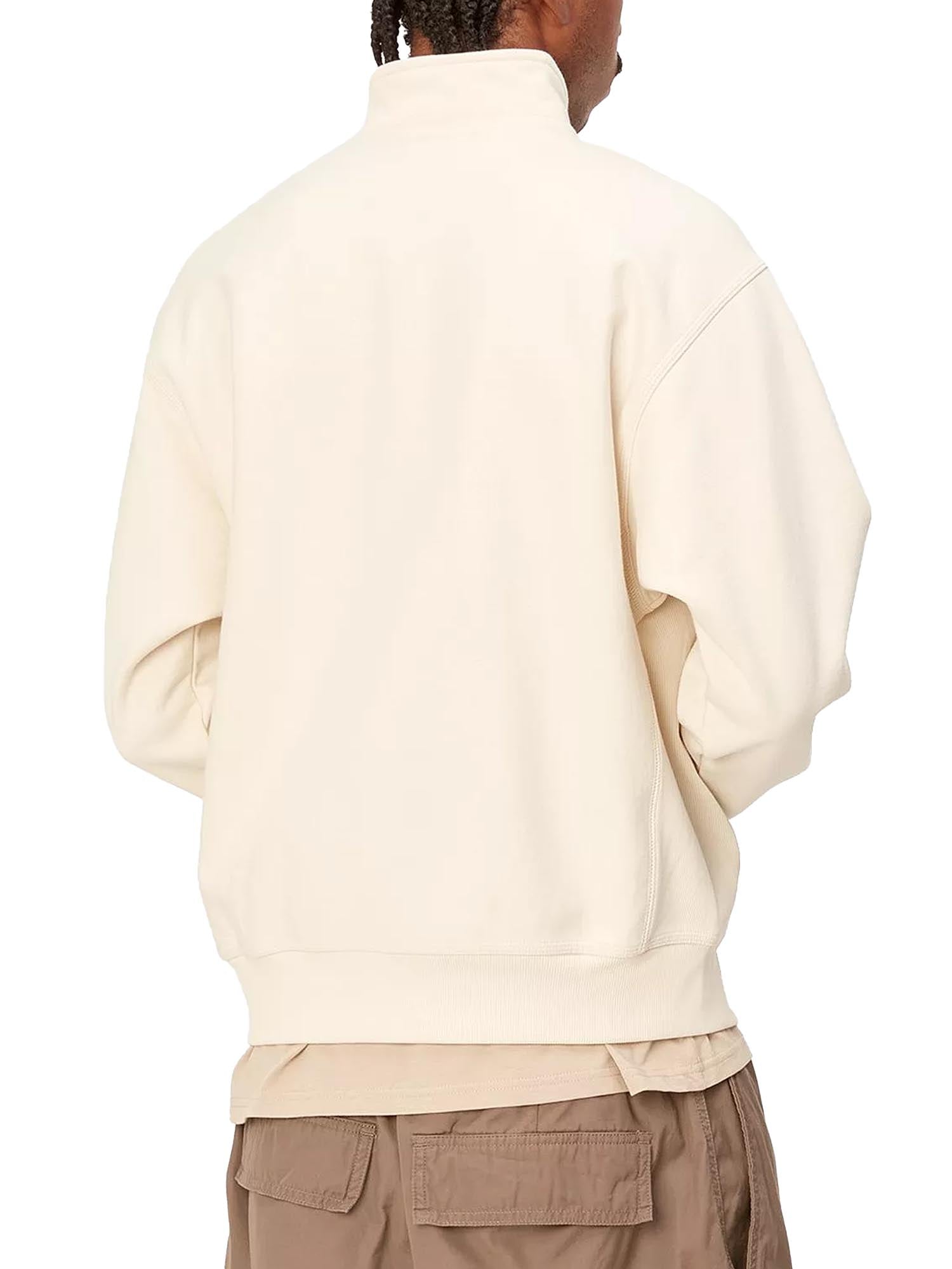 Carhartt Wip Half Zip American Script Sweatshirt Bianco