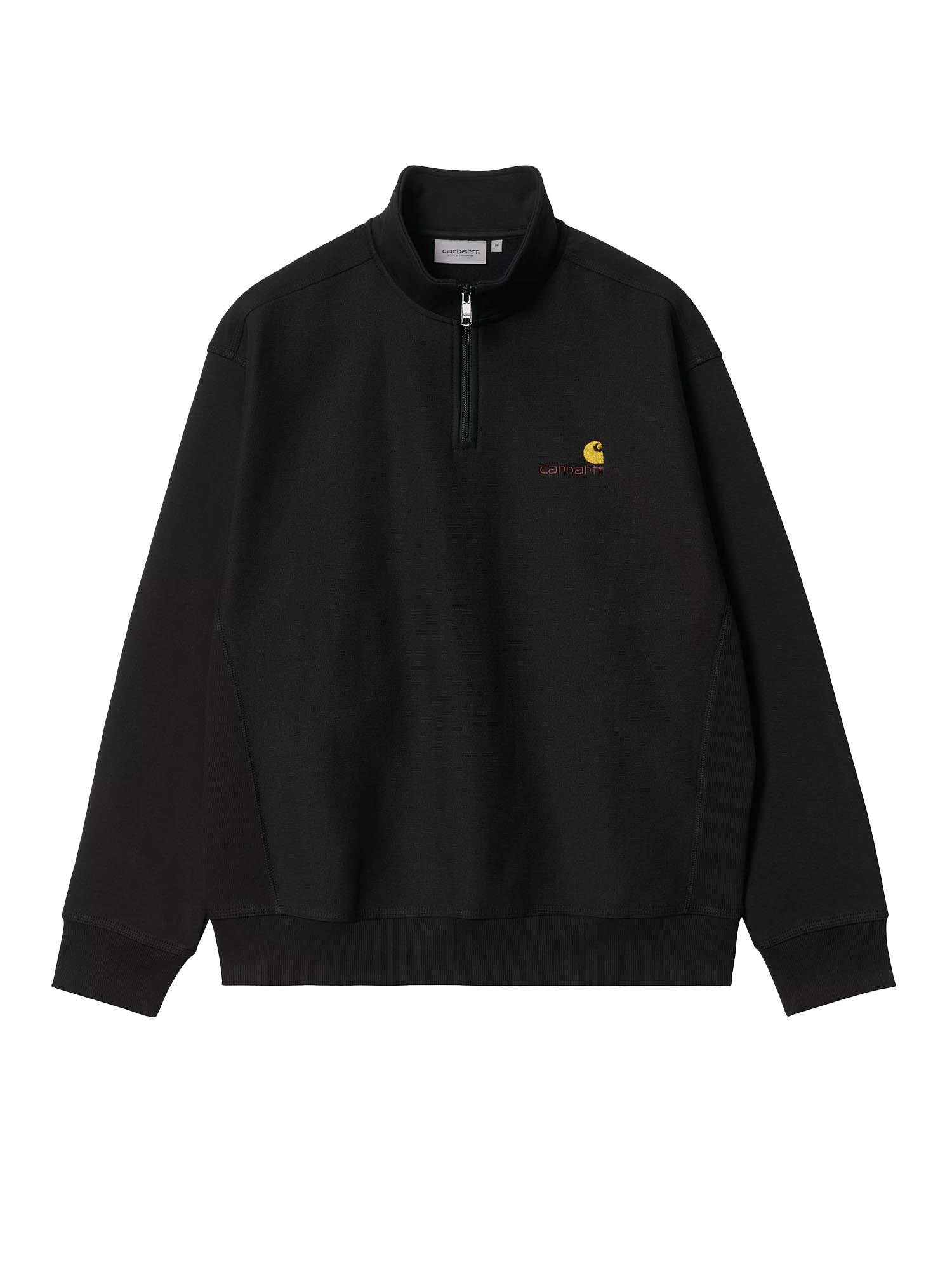 Carhartt Wip Half Zip American Script Sweatshirt Nero