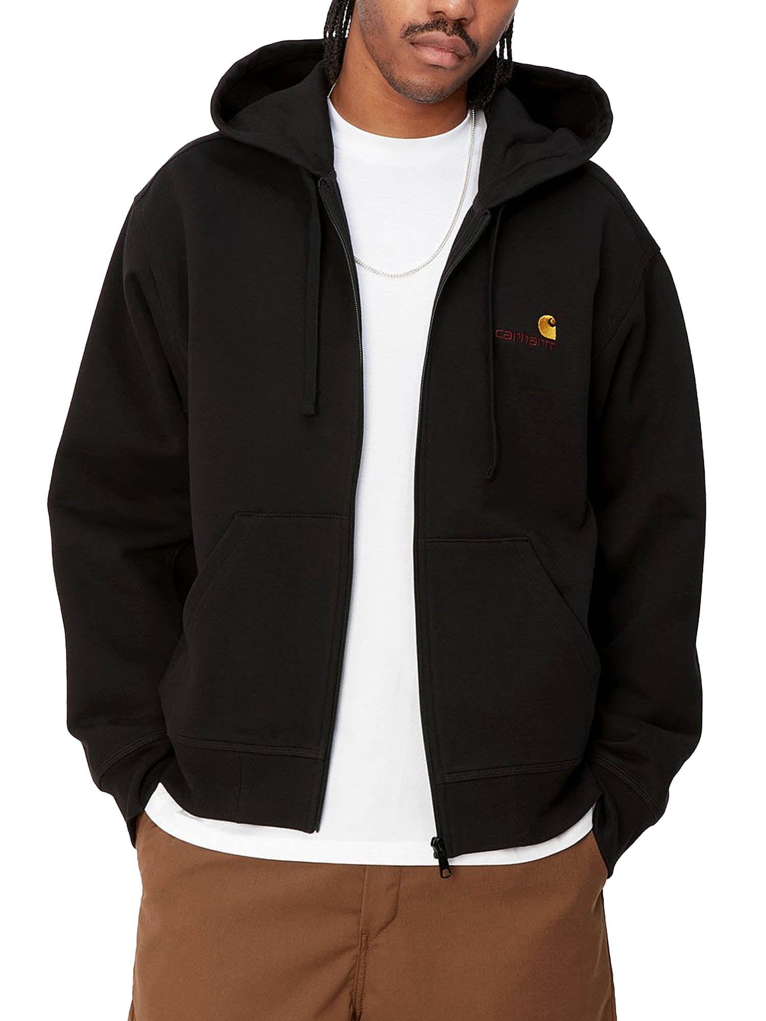 Carhartt Wip Hooded American Script Jacket Nero