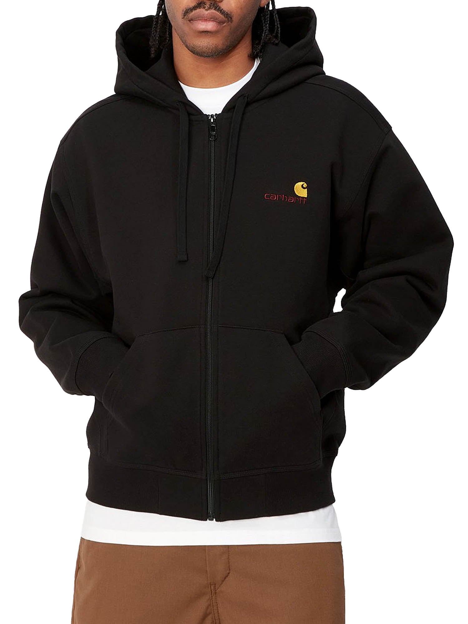 Carhartt Wip Hooded American Script Jacket Nero