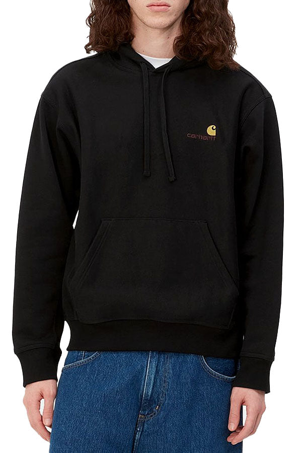 Carhartt Wip Hooded American Script Sweatshirt Nero