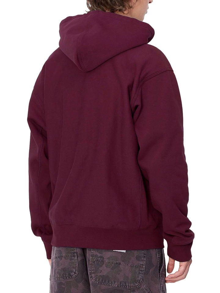 Carhartt Wip Hooded American Script Sweatshirt Rosso