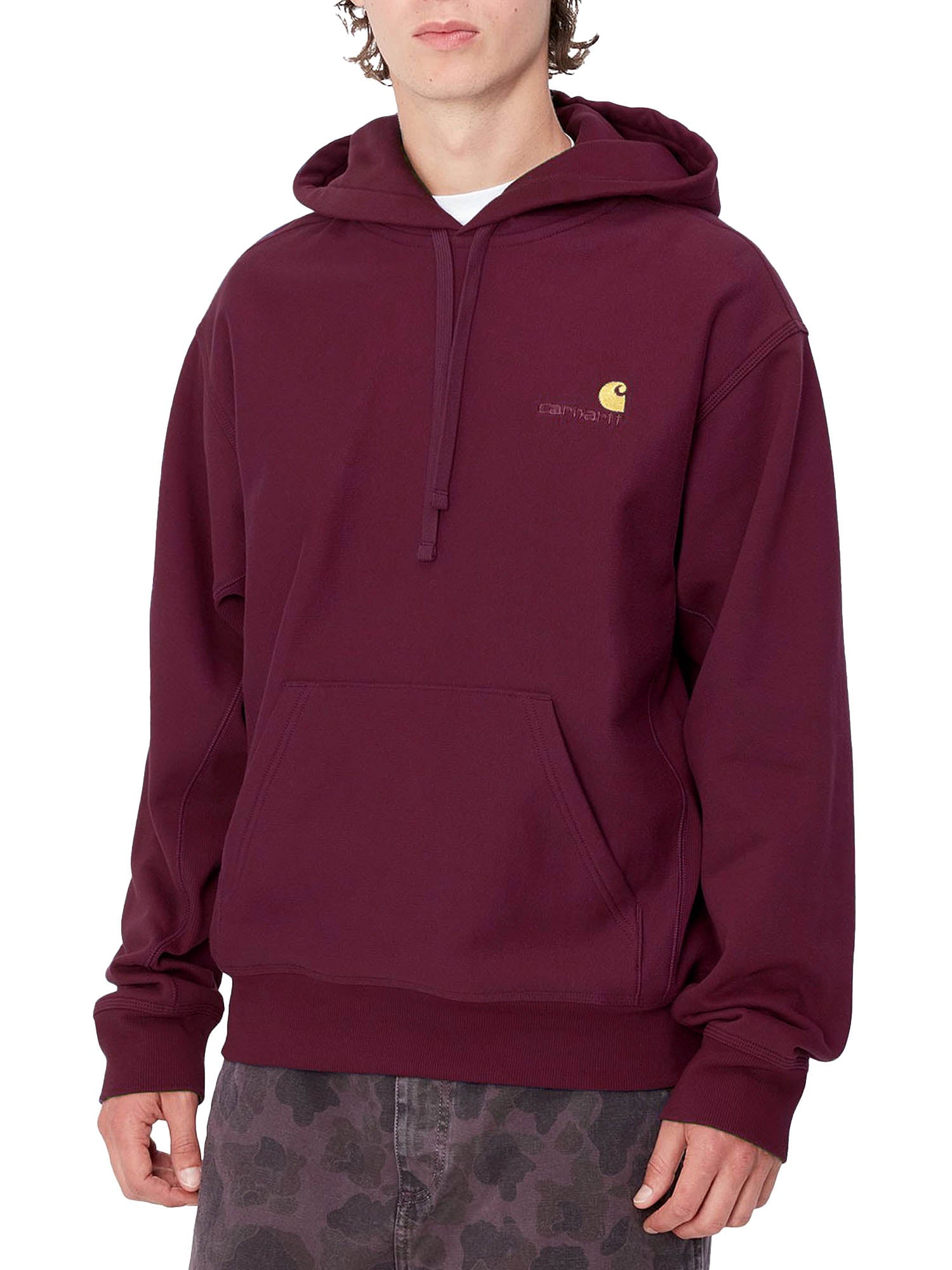 Carhartt Wip Hooded American Script Sweatshirt Rosso