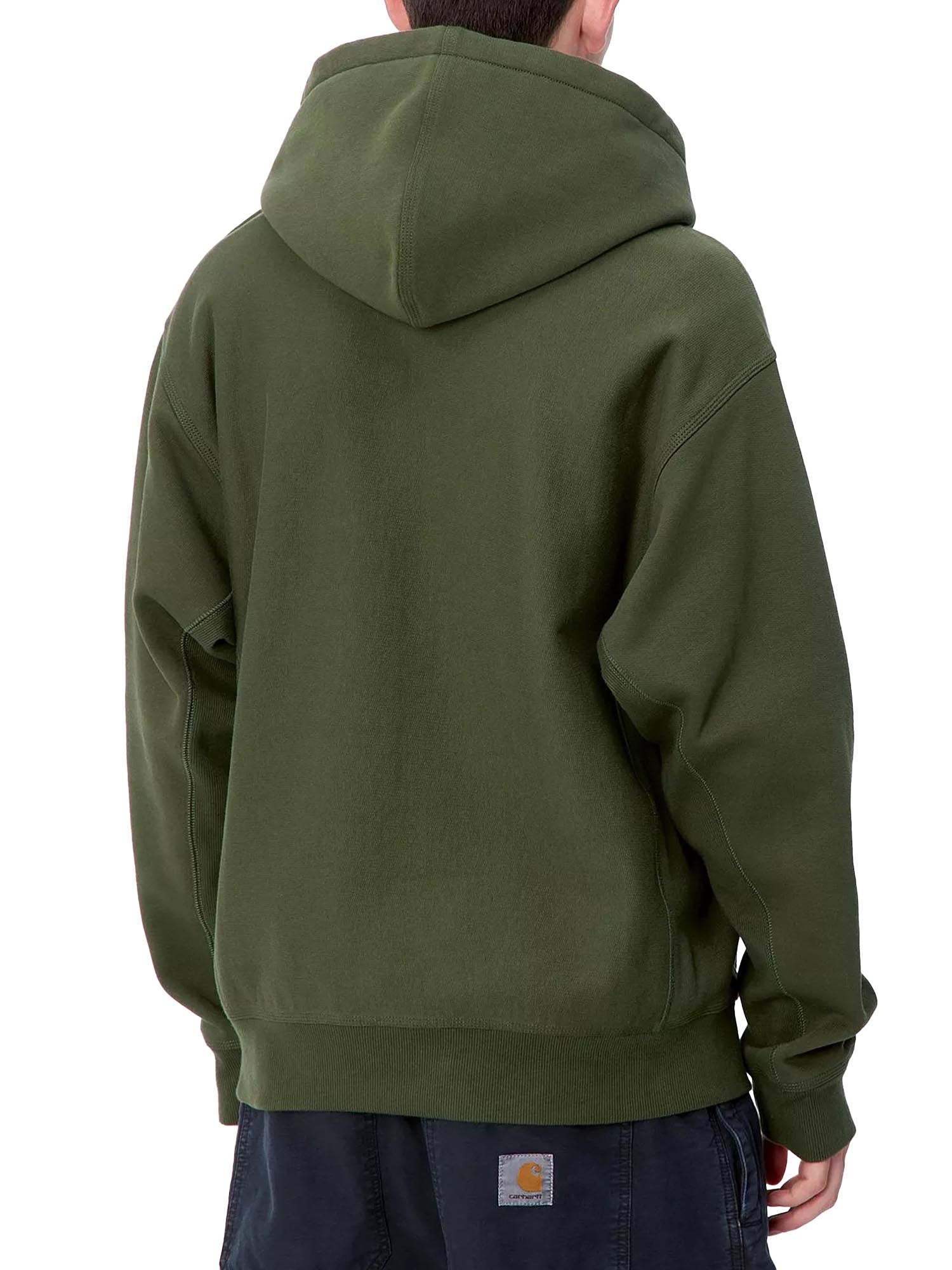 Carhartt Wip Hooded American Script Sweatshirt Verde