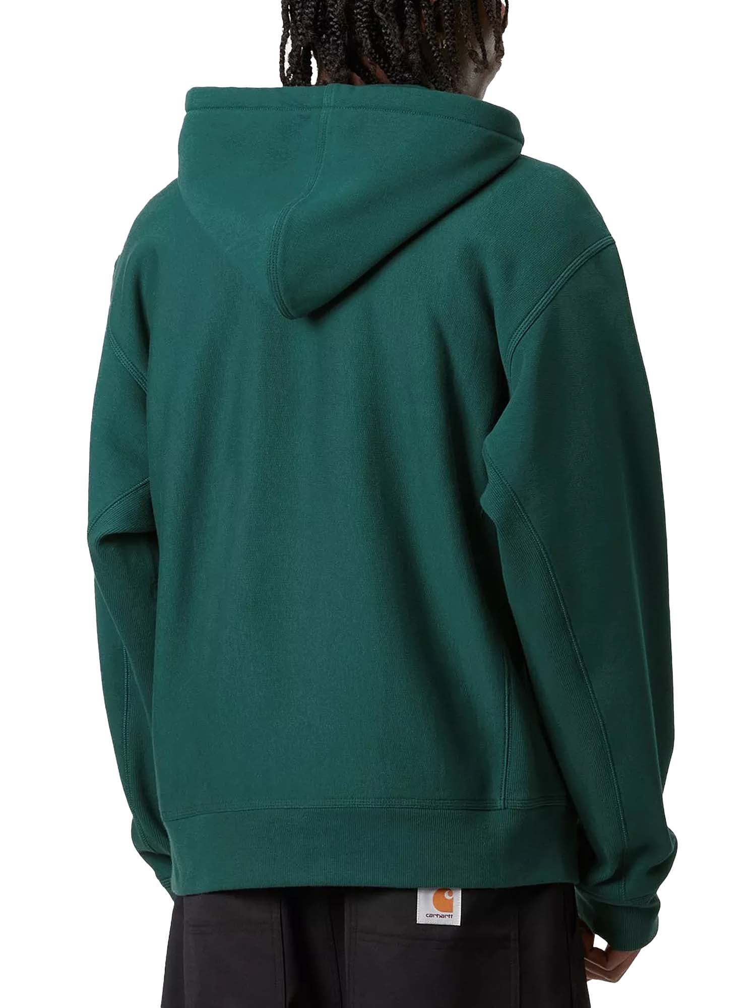 Carhartt Wip Hooded American Script Sweatshirt Verde