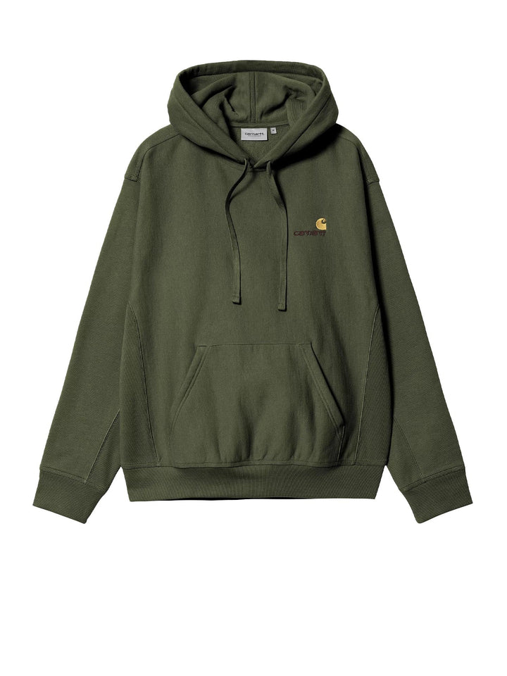 Carhartt Wip Hooded American Script Sweatshirt Verde