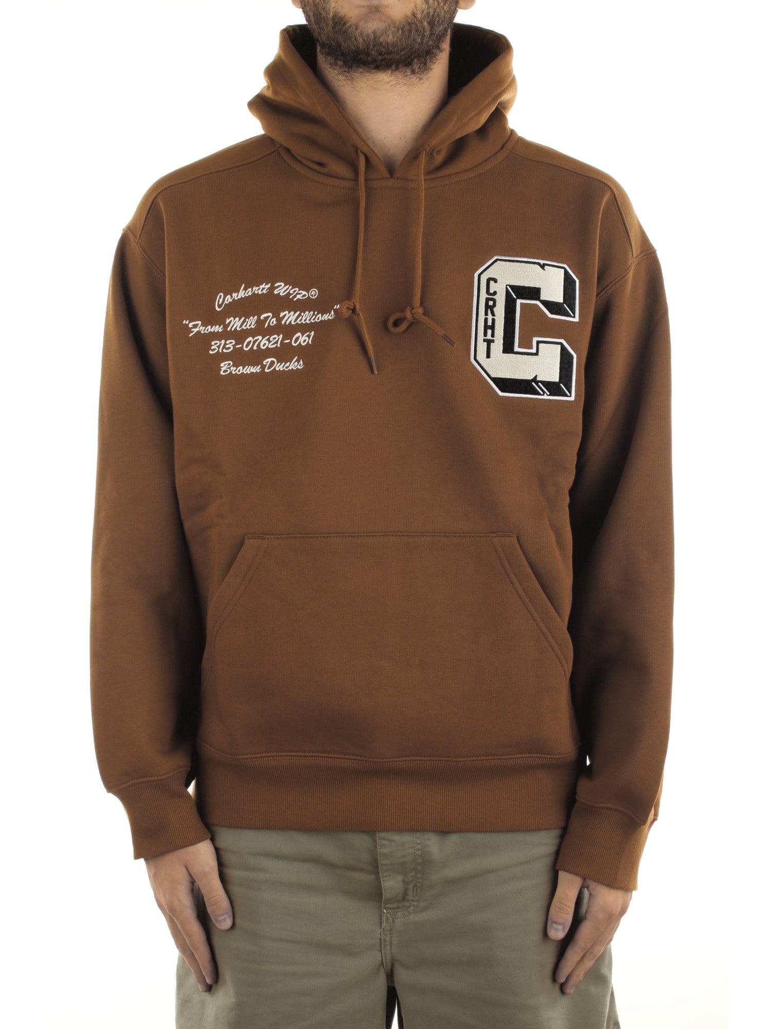 Carhartt Wip Hooded Brown Ducks Sweat Marrone