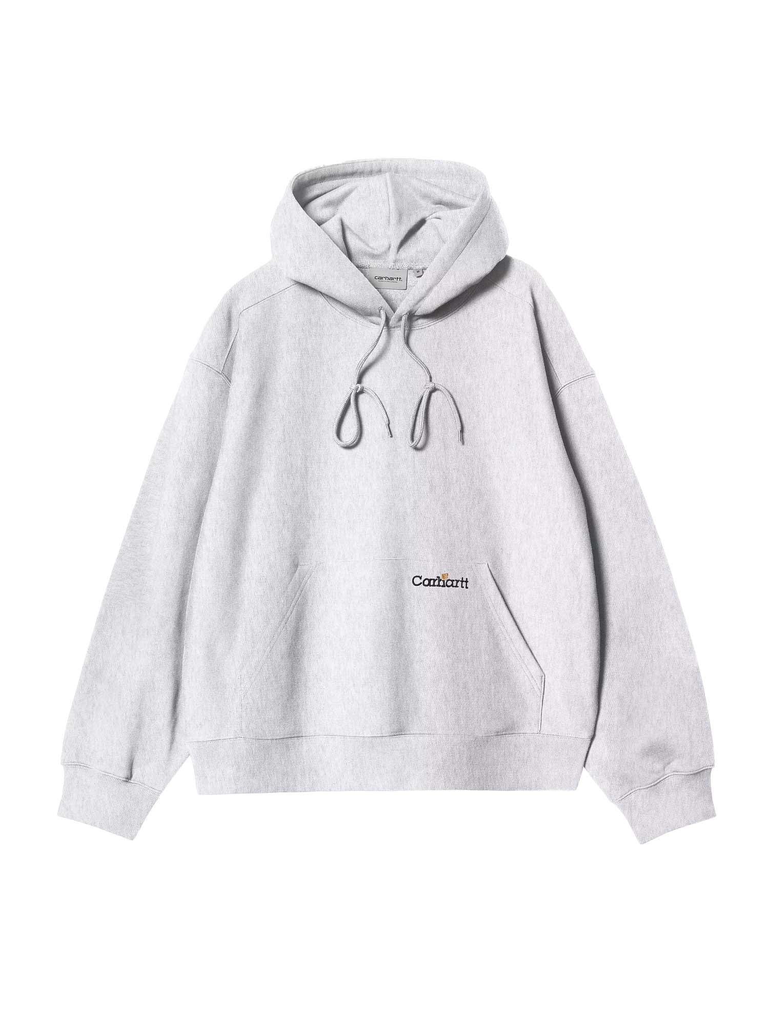 Carhartt Wip Hooded Label Script Sweat Grigio