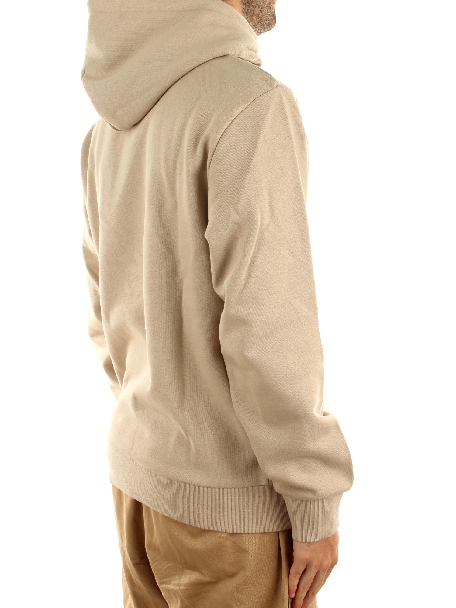 Carhartt Wip Hooded Script Embroidery Sweat Beige