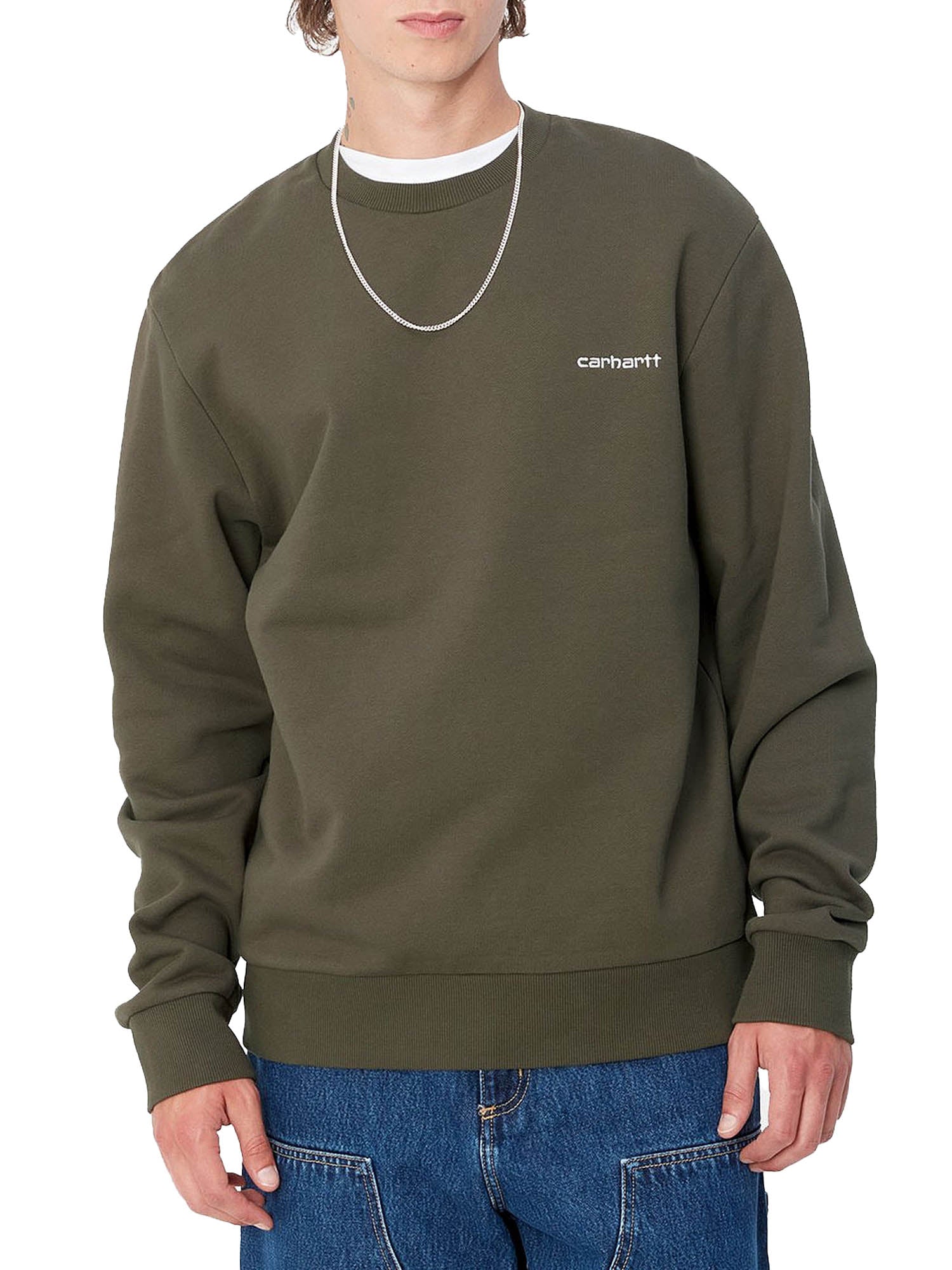 Carhartt Wip Script Embroidery Sweat Verde