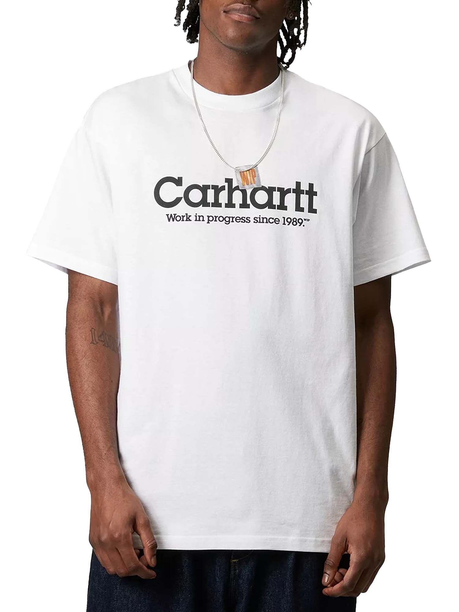 Carhartt Wip S/S American Script T-Shirt Bianco