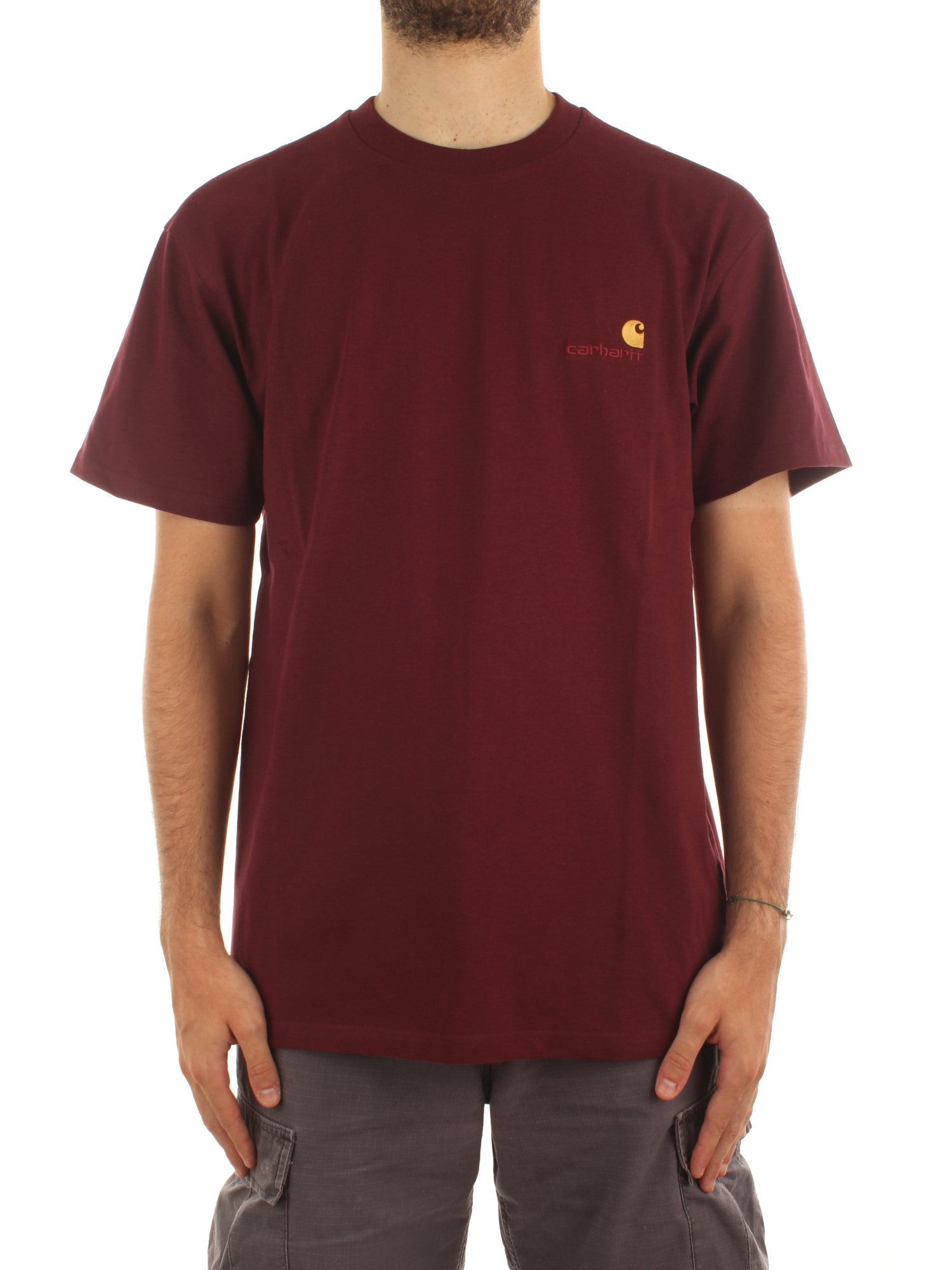 Carhartt Wip S/S American Script T-Shirt Rosso