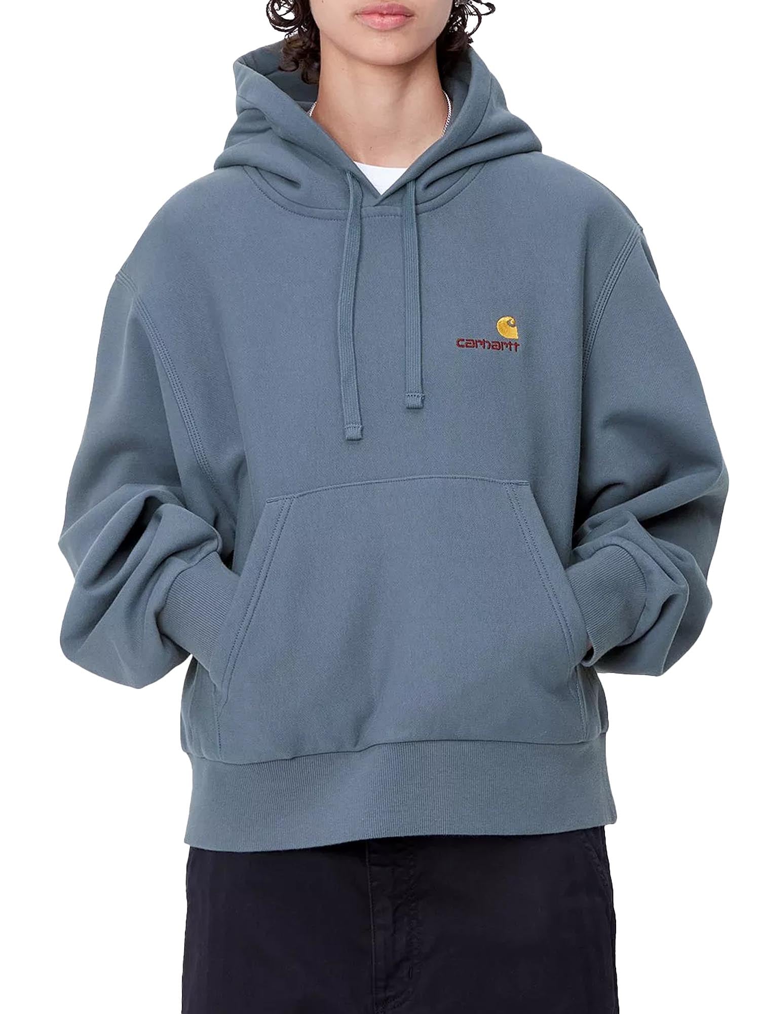 Carhartt Wip W' Hooded American Script Sweatshirt Blu