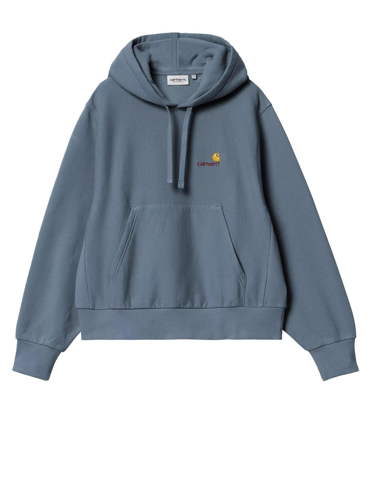 Carhartt Wip W' Hooded American Script Sweatshirt Blu