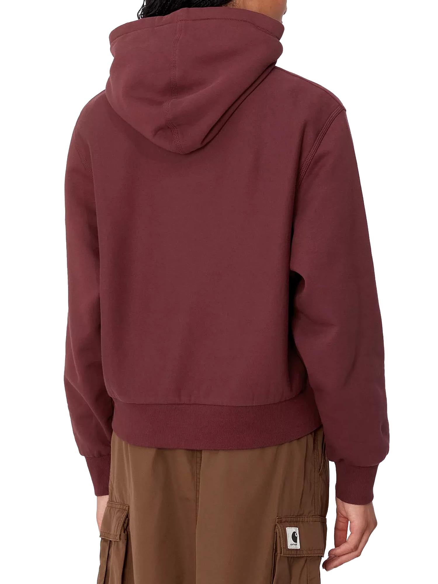 Carhartt Wip W' Hooded American Script Sweatshirt Rosso