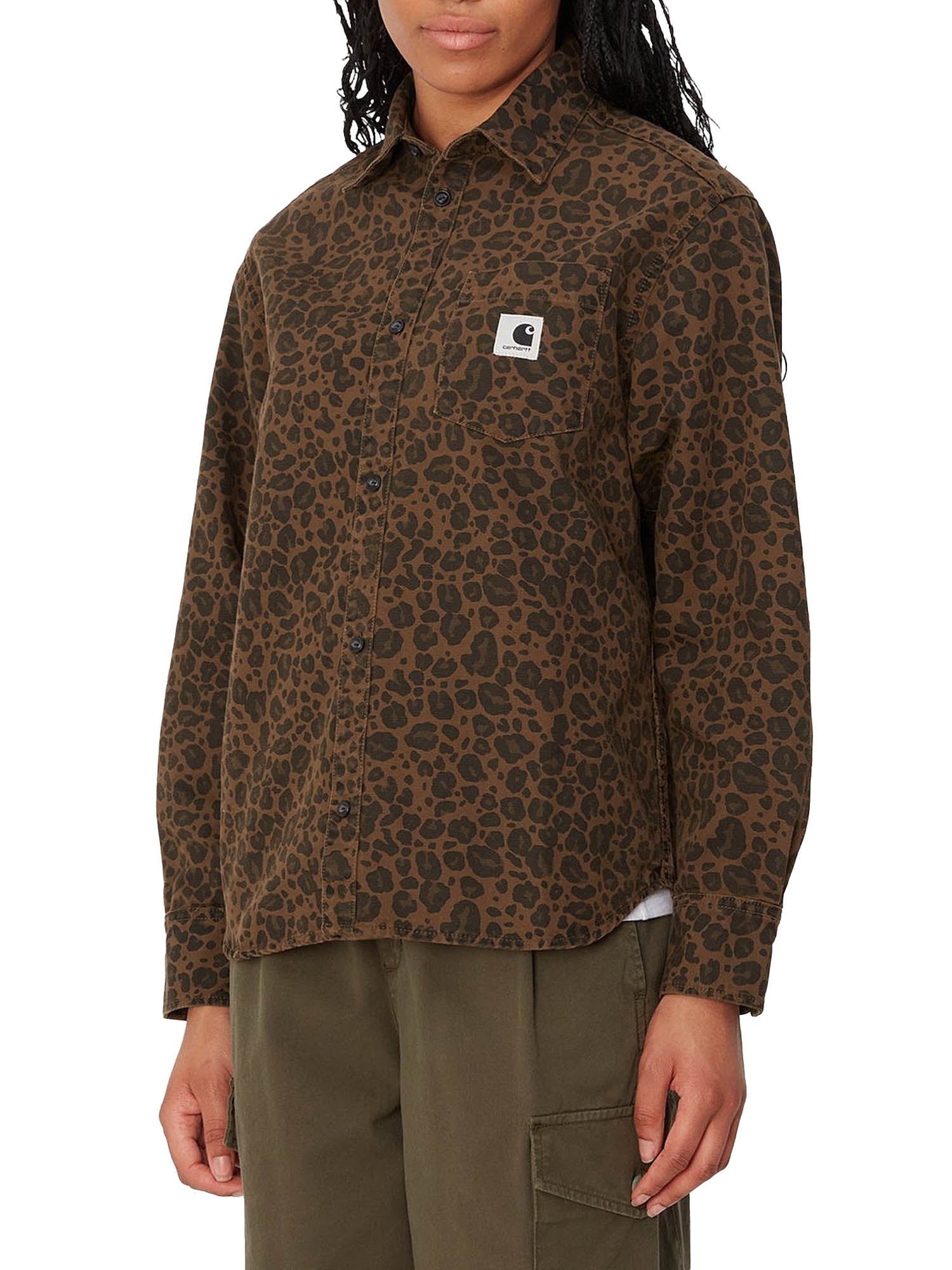 Carhartt Wip W' L/S Leo Shirt Marrone