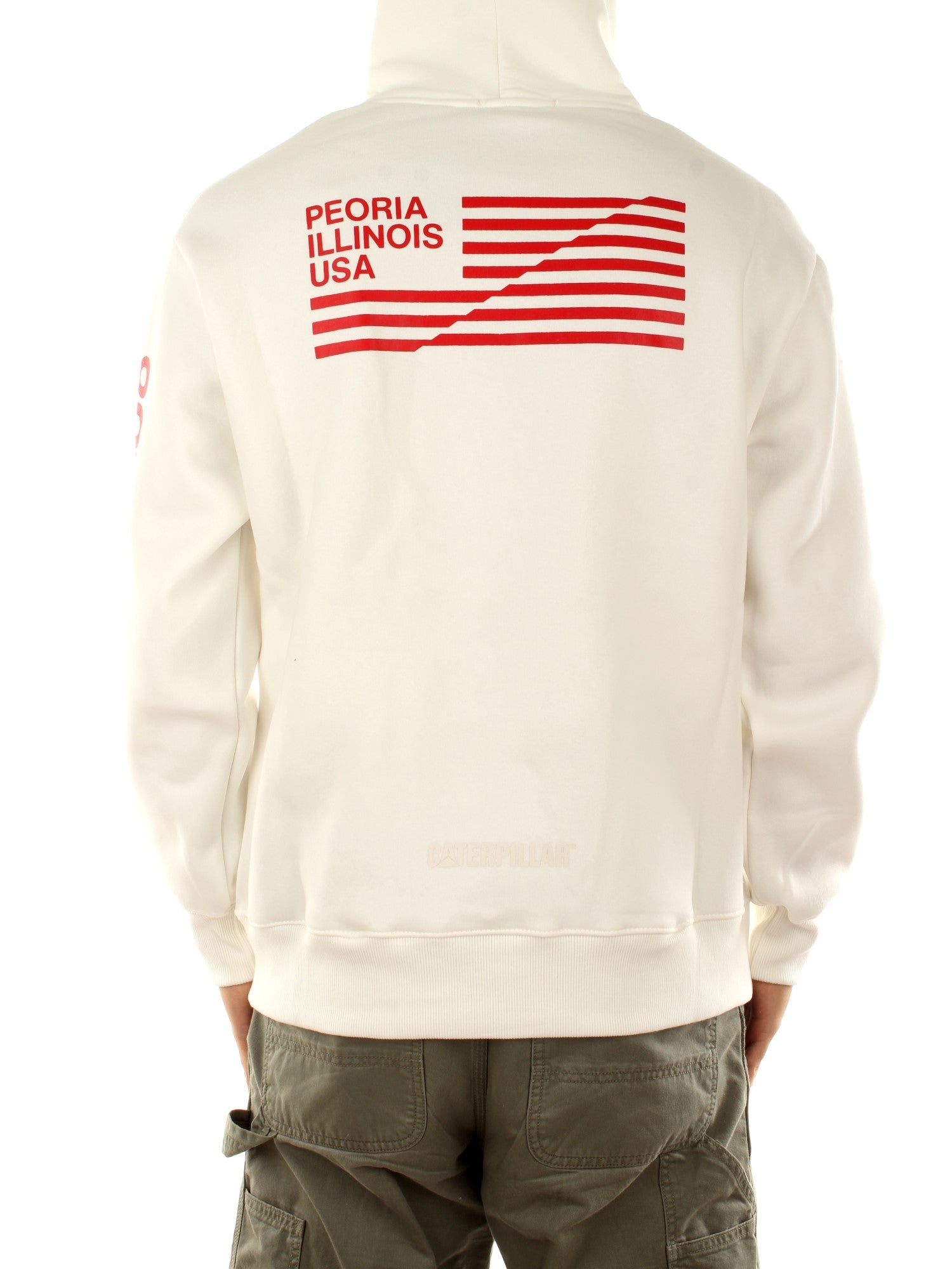 Cat Wwr Flag Hoodie Bianco