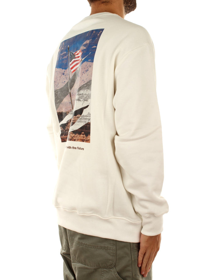 Cat Wwr Stars And Stripes Crewneck Bianco