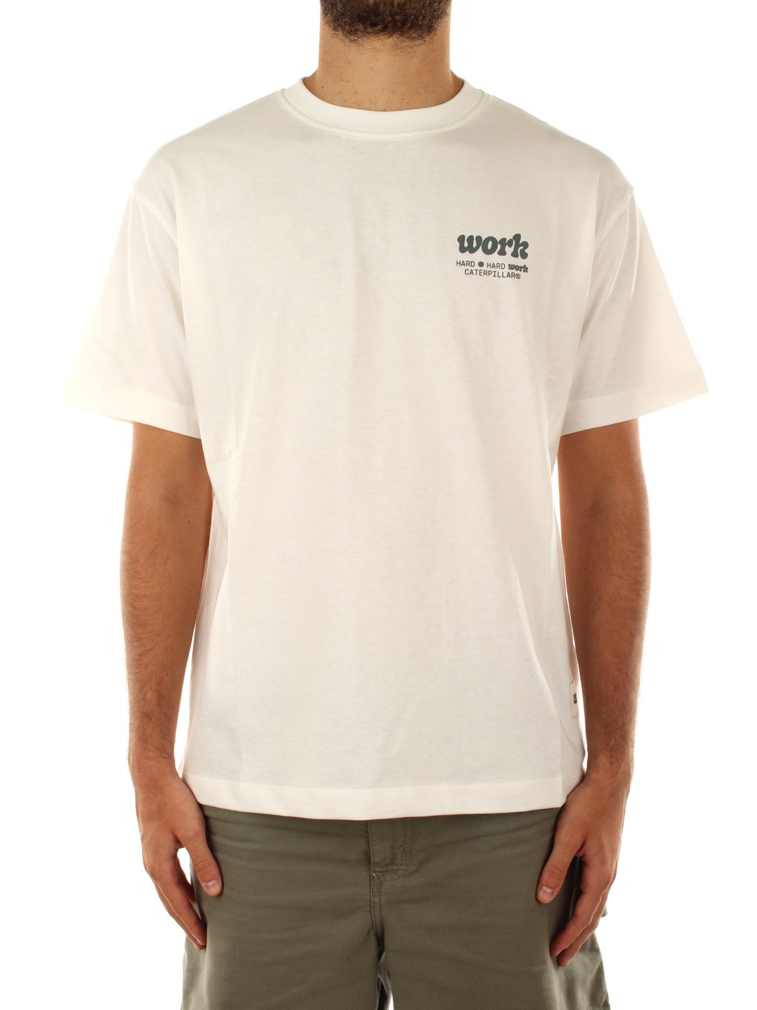 Cat Wwr Work T-Shirt Bianco