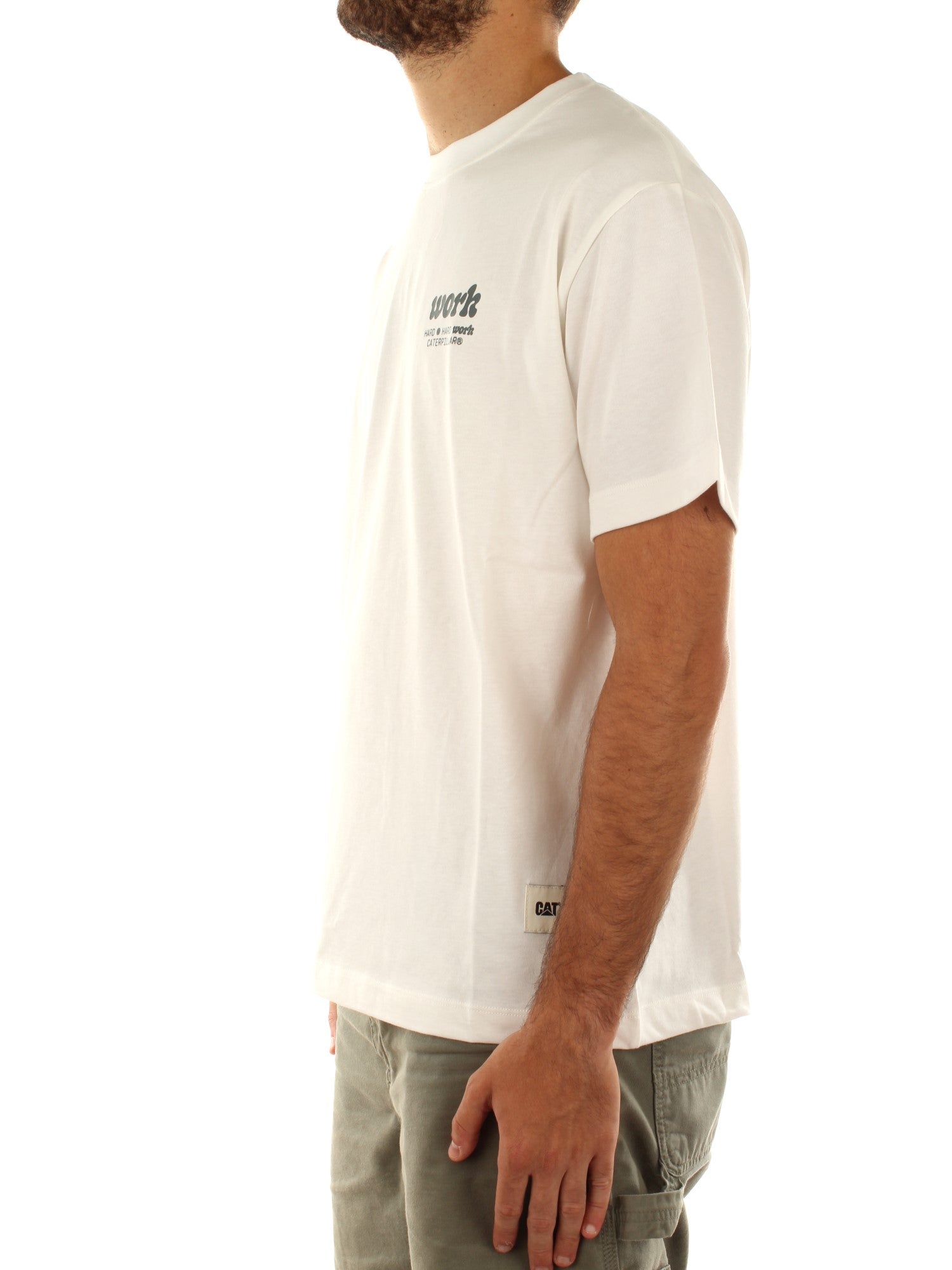 Cat Wwr Work T-Shirt Bianco