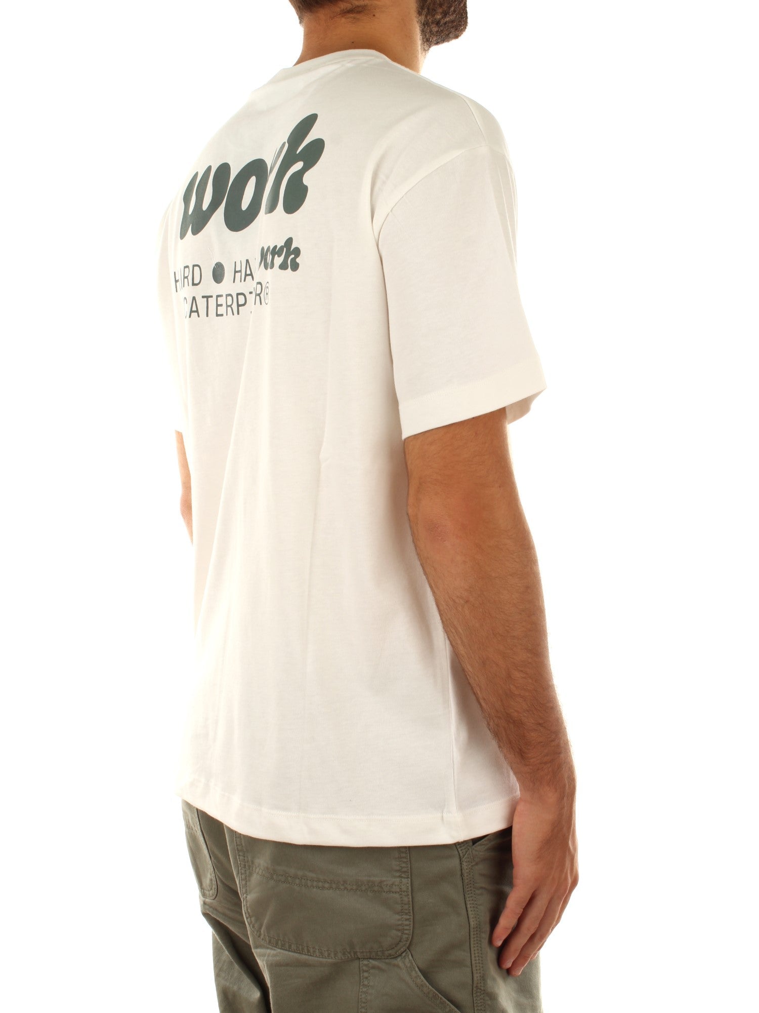 Cat Wwr Work T-Shirt Bianco