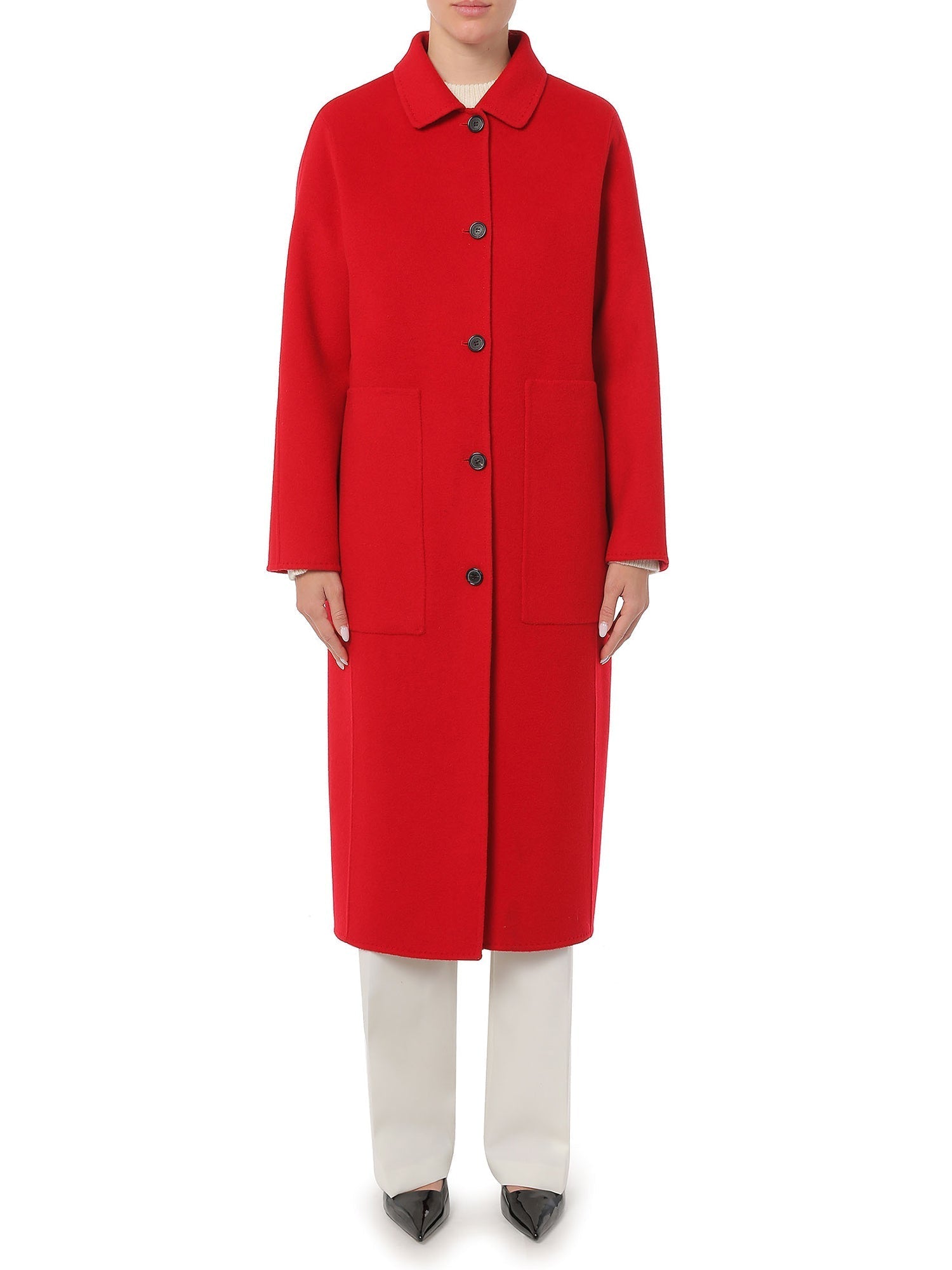 Department Five Flock Cappotto Monopetto in Panno Rosso