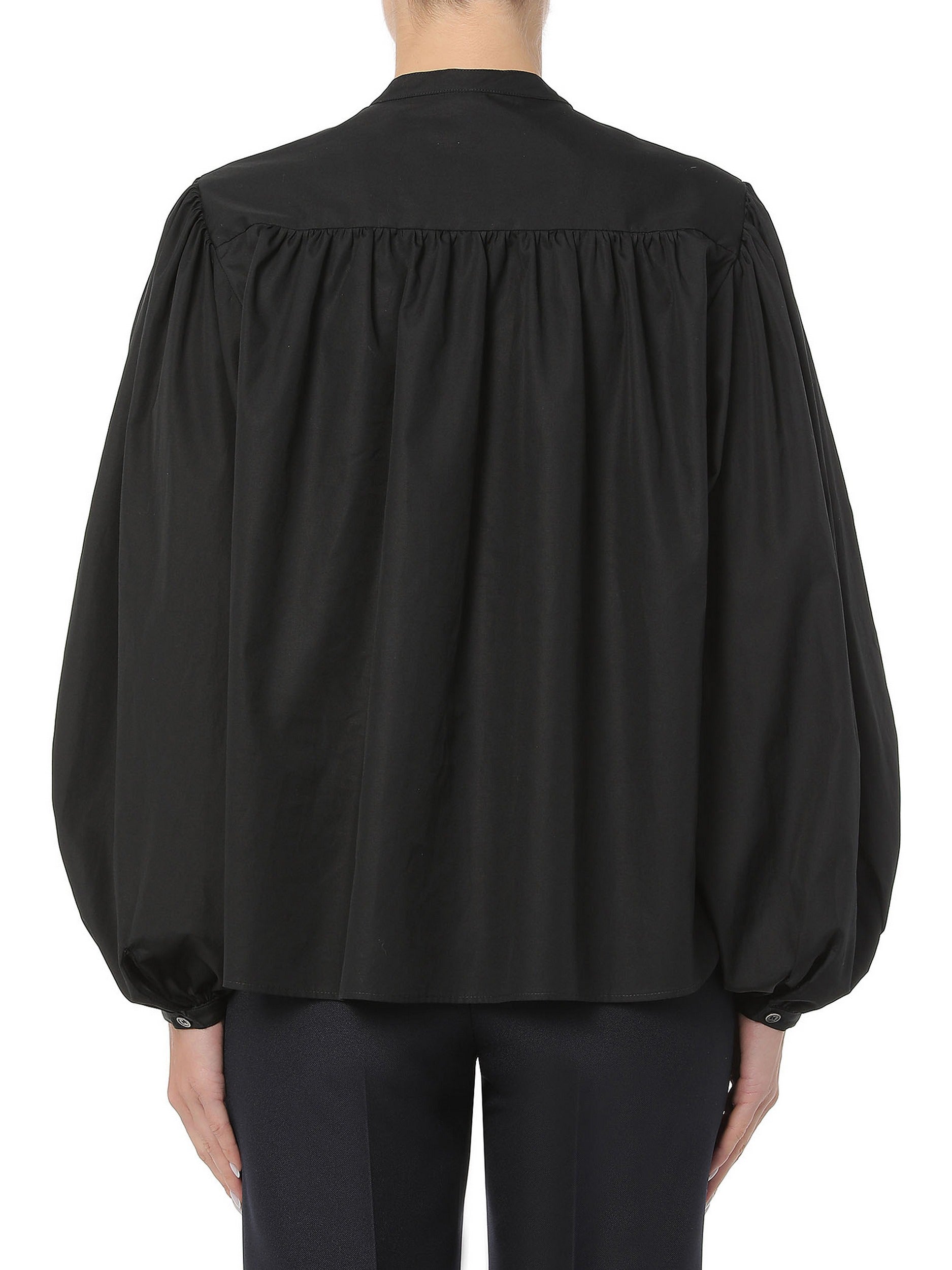 Department Five Tal Blusa Con Rouches Popeline Nero