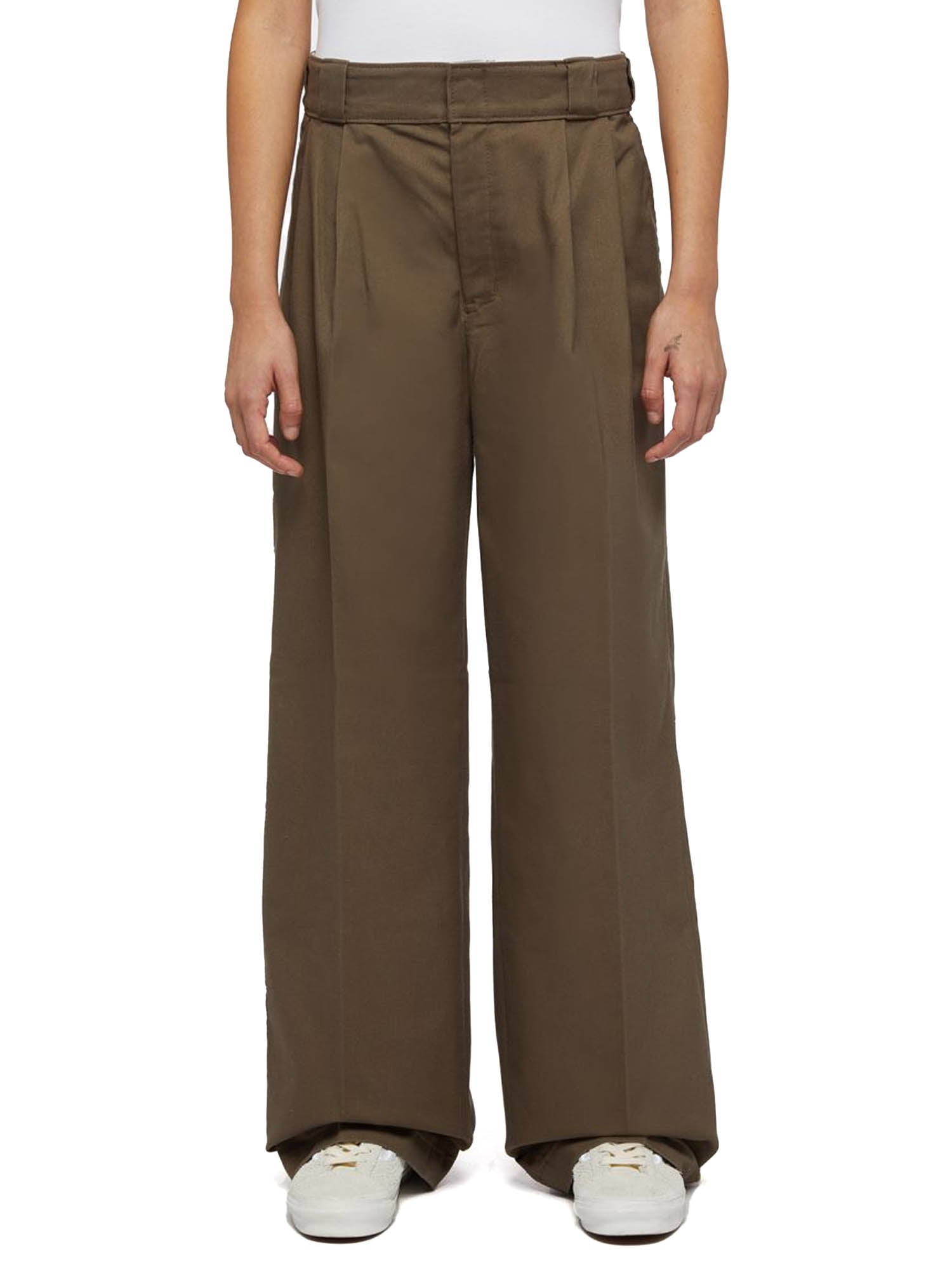 Multi-pocket work trousers with pleats