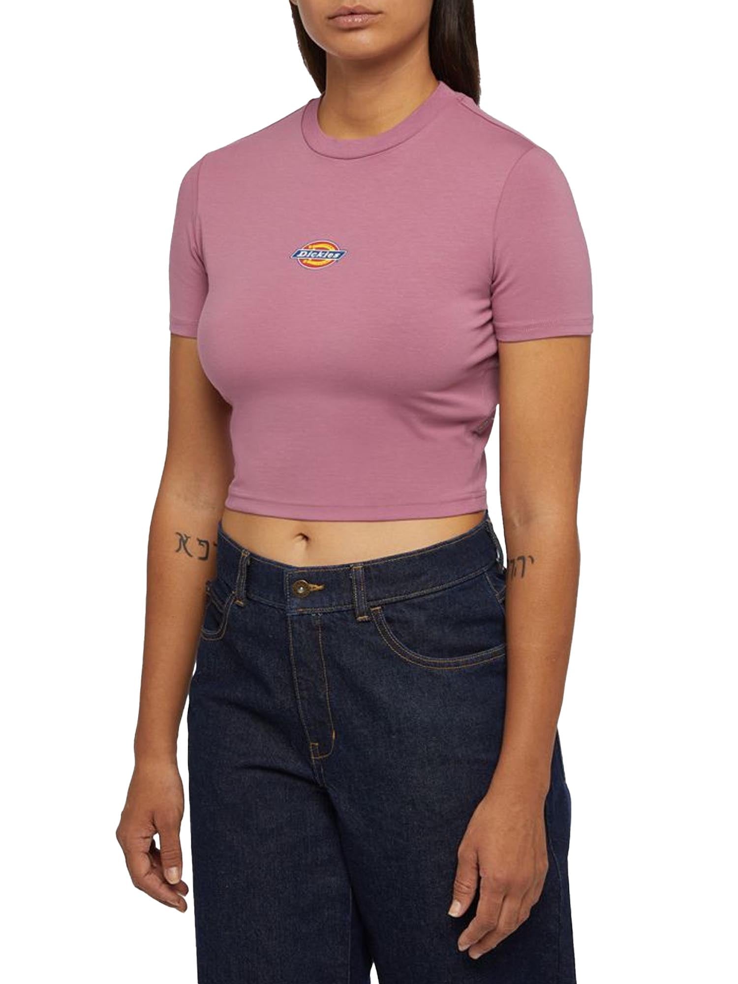 Dickies T-Shirt Maple Valley A Maniche Corte Rosa