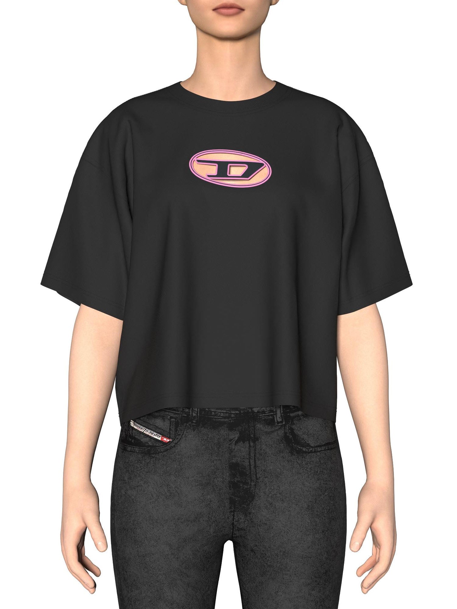 Diesel T-Buxt Crop Od Maglietta Nero