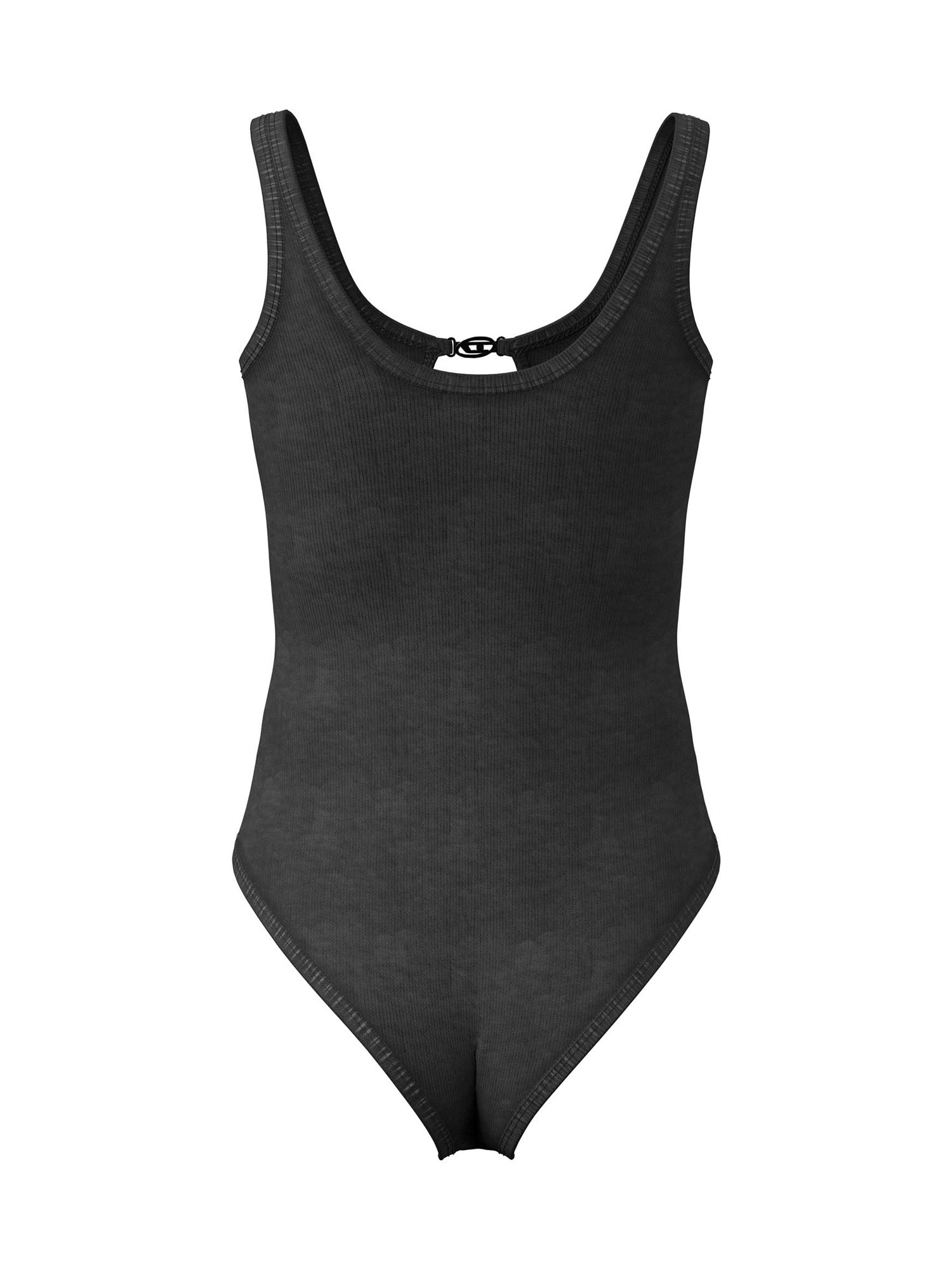 Diesel Ufby D Oval Cotton Rib Bodysuit Uw Nero