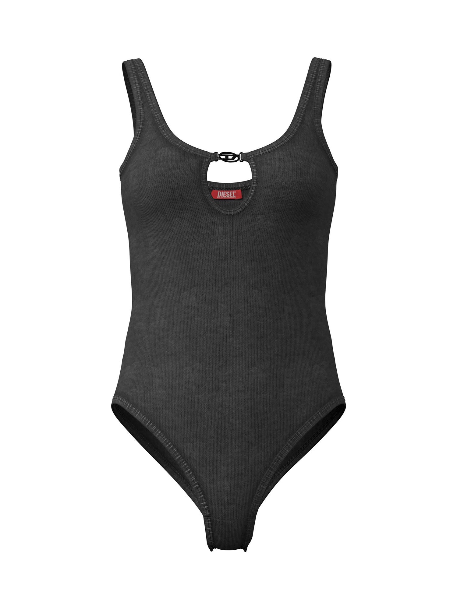 Diesel Ufby D Oval Cotton Rib Bodysuit Uw Nero