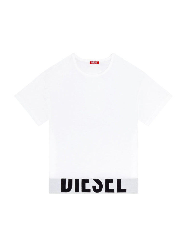 Diesel Uftee Sport Cropped T-Shirt Bianco