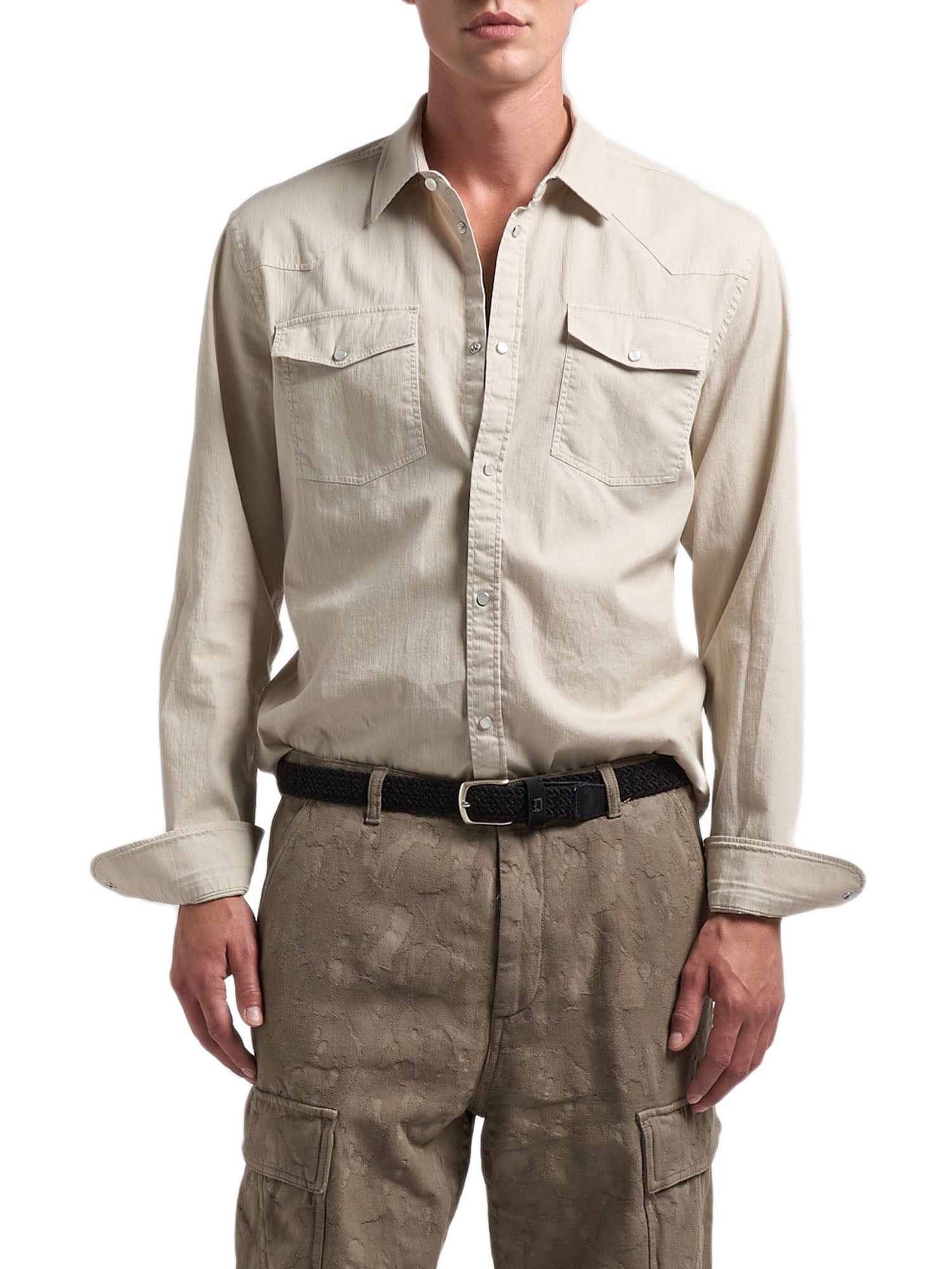 Dondup Camicia Uomo Beige